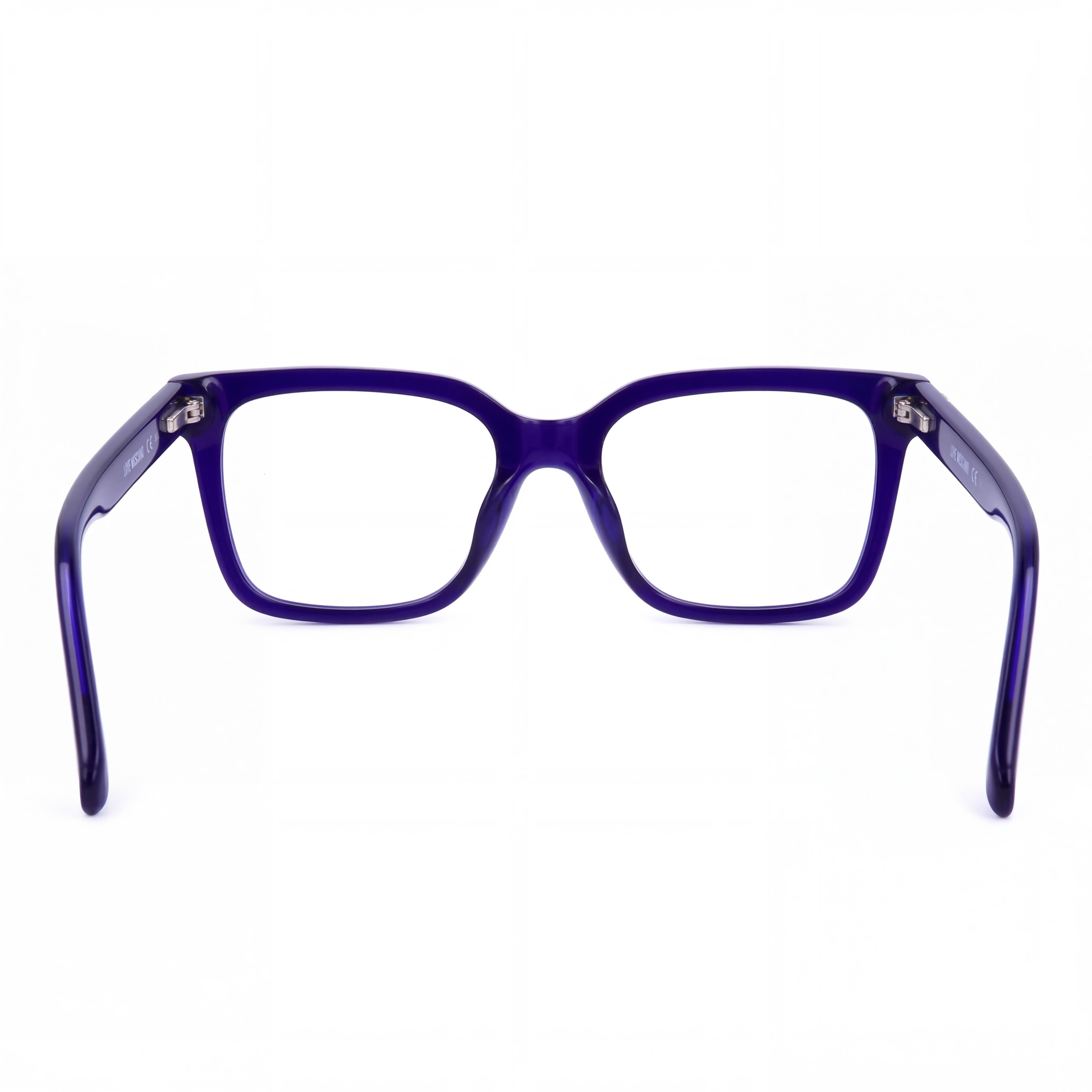 Love Moschino Gafas Modernas para Mujer en Acetato Azul, Lentes de Policarbonato No Polarizadas, 52mm, Photo 3