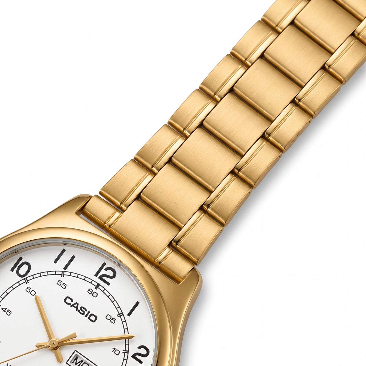 Casio Men's MTP-V006G-7BUDF Gold-Plated Stainless Steel Bracelet Watch with Day/Date & Easy Reader, Photo 3