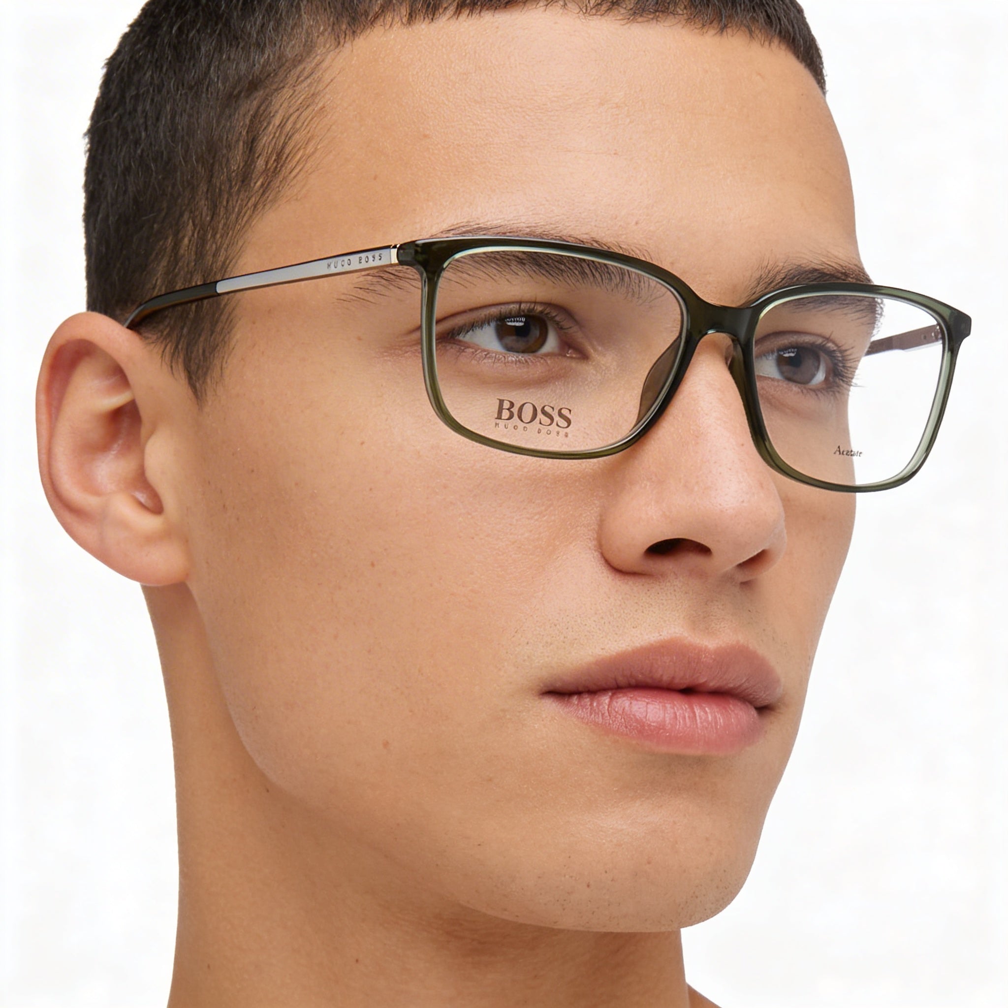 Hugo Boss 1185/It Unisex Eyeglasses featuring a Green Plastic Frame and Polycarbonate Lenses 56mm, Photo 4