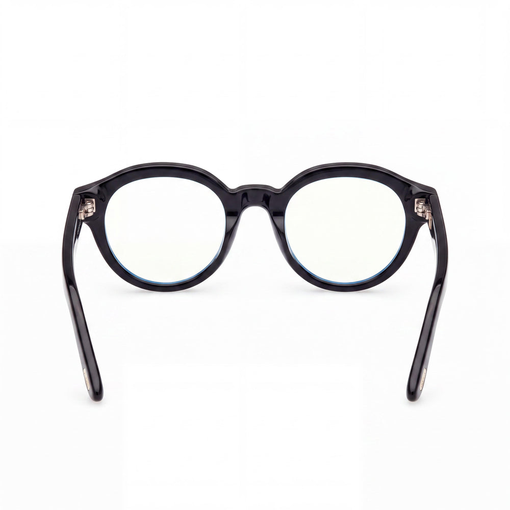 Marcolin FT6037-B Women's Shiny Black Blue Filter Plastic Frame Non-Polarized Black Lens 49mm