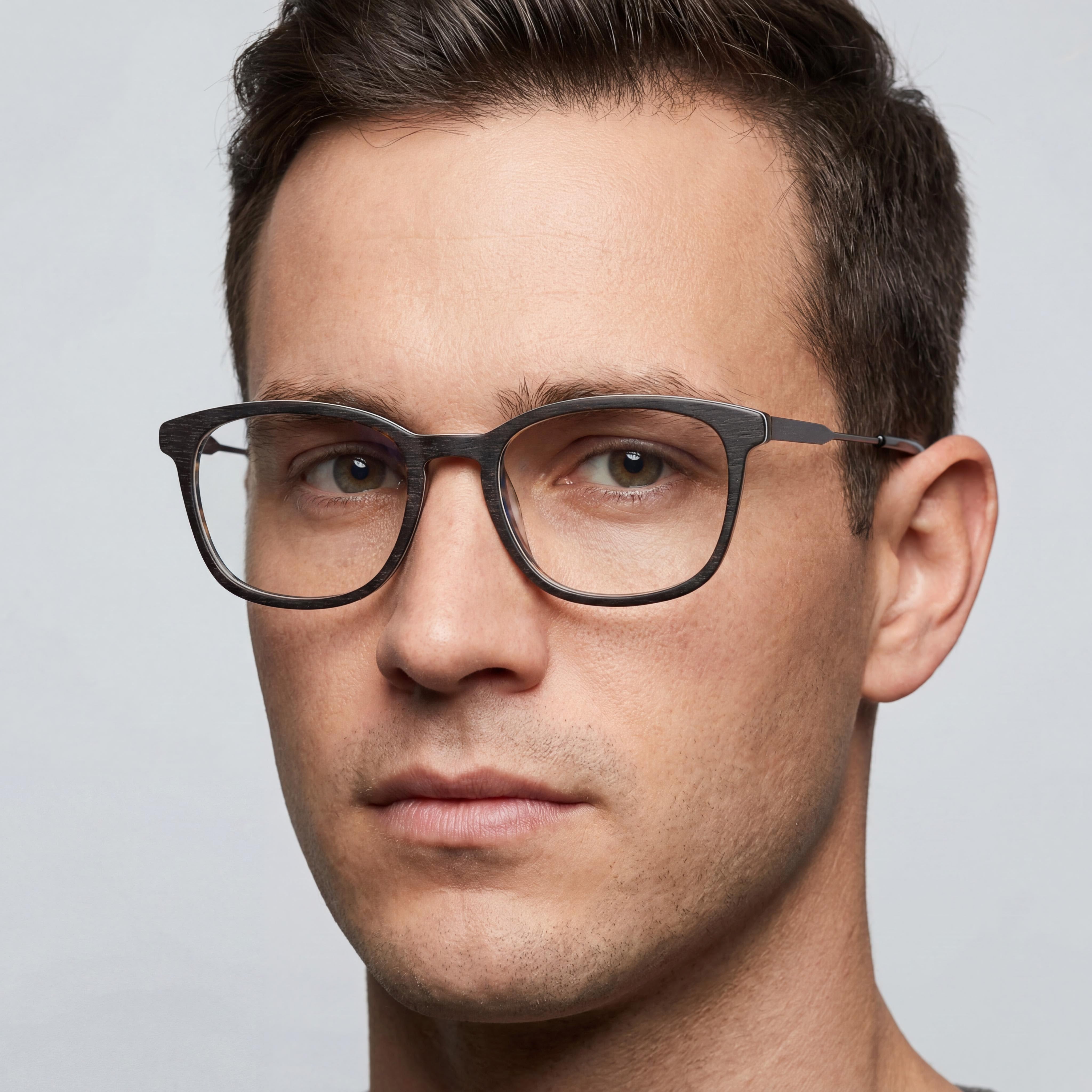 Jones New York Soft Square Matte Blue Plastic Men's Eyewear Frame with Spring Temples 53-18-140, Photo 3