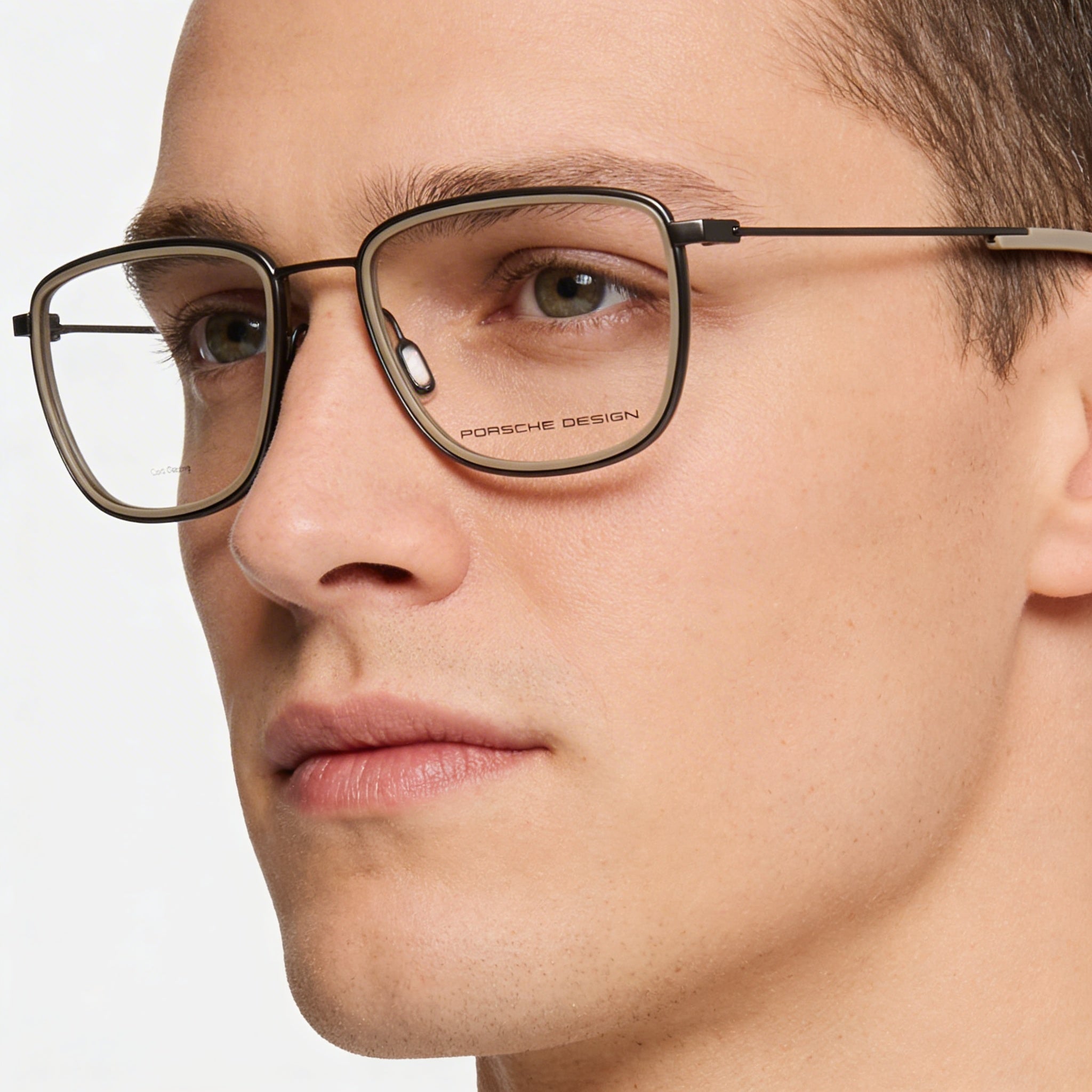 Porsche Modern Acetato Hombre Gris Oscuro, Beige 53mm, Photo 4