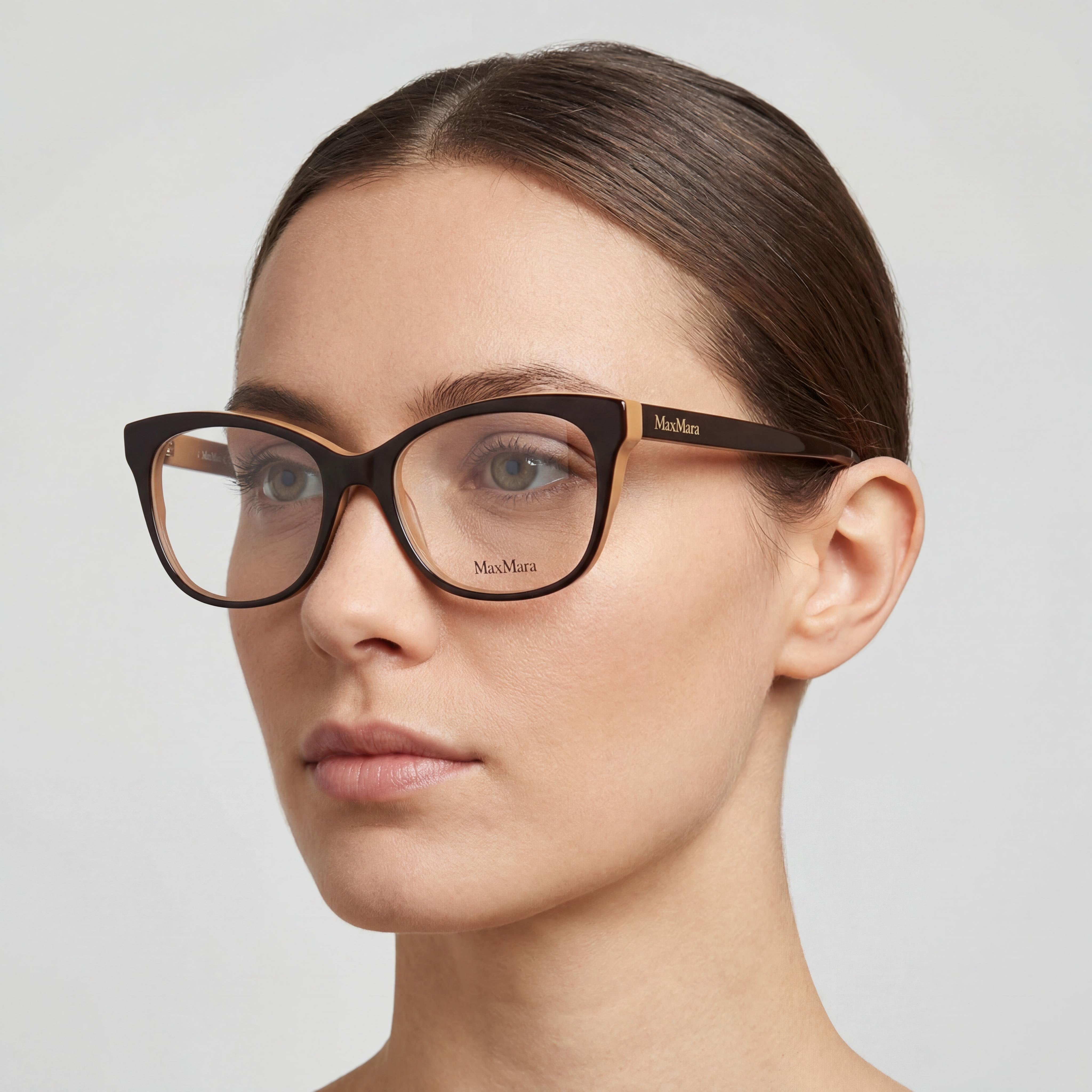 MaxMara Mm5094 Women's Dark Brown Acetate Frame Sunglasses with Dark Brown Lenses 52-17-140, Photo 4