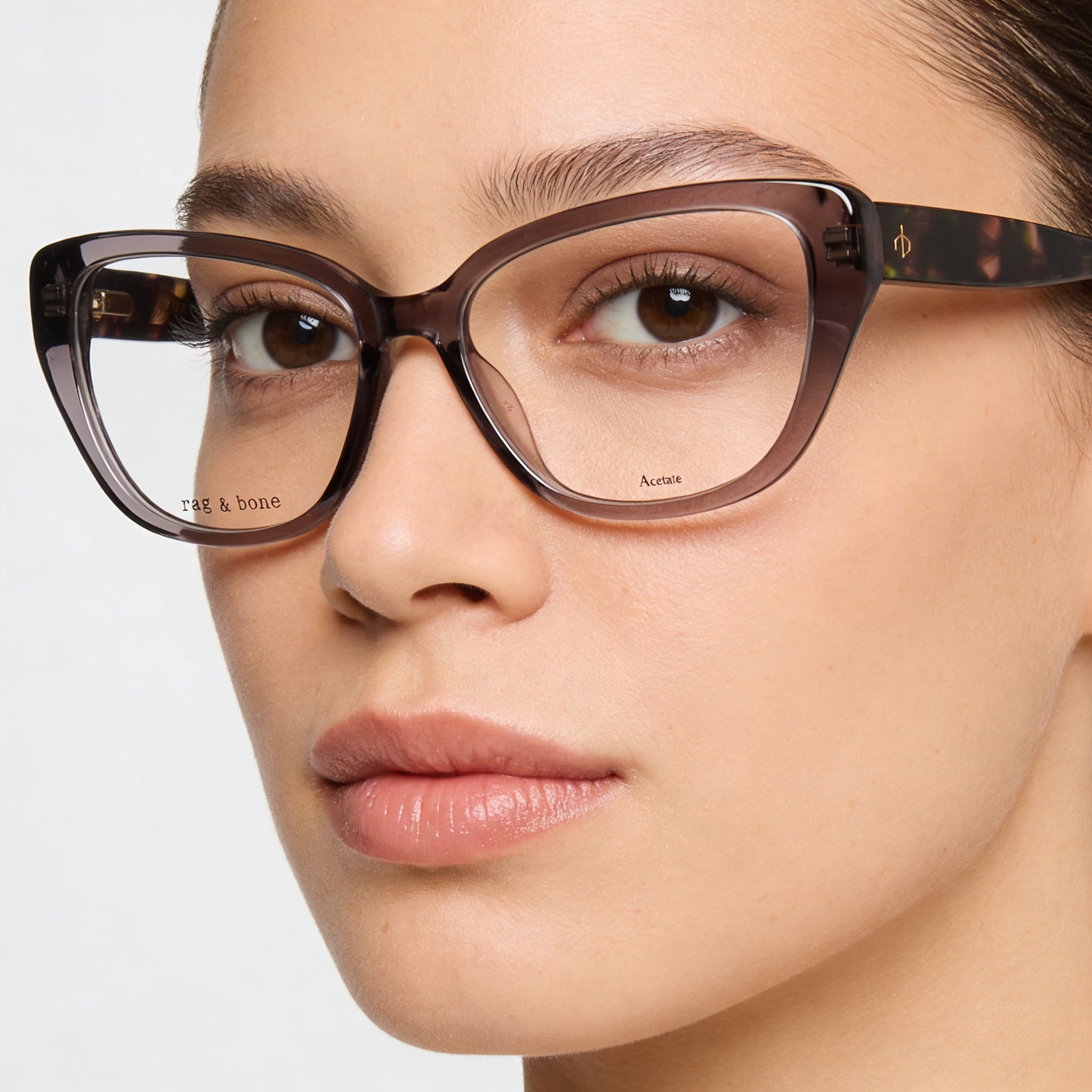 Rag & Bone Modern Women's Eyewear, featuring Multicolored Acetate Frames and Non-polarised Grey Lenses, 54mm, Photo 4