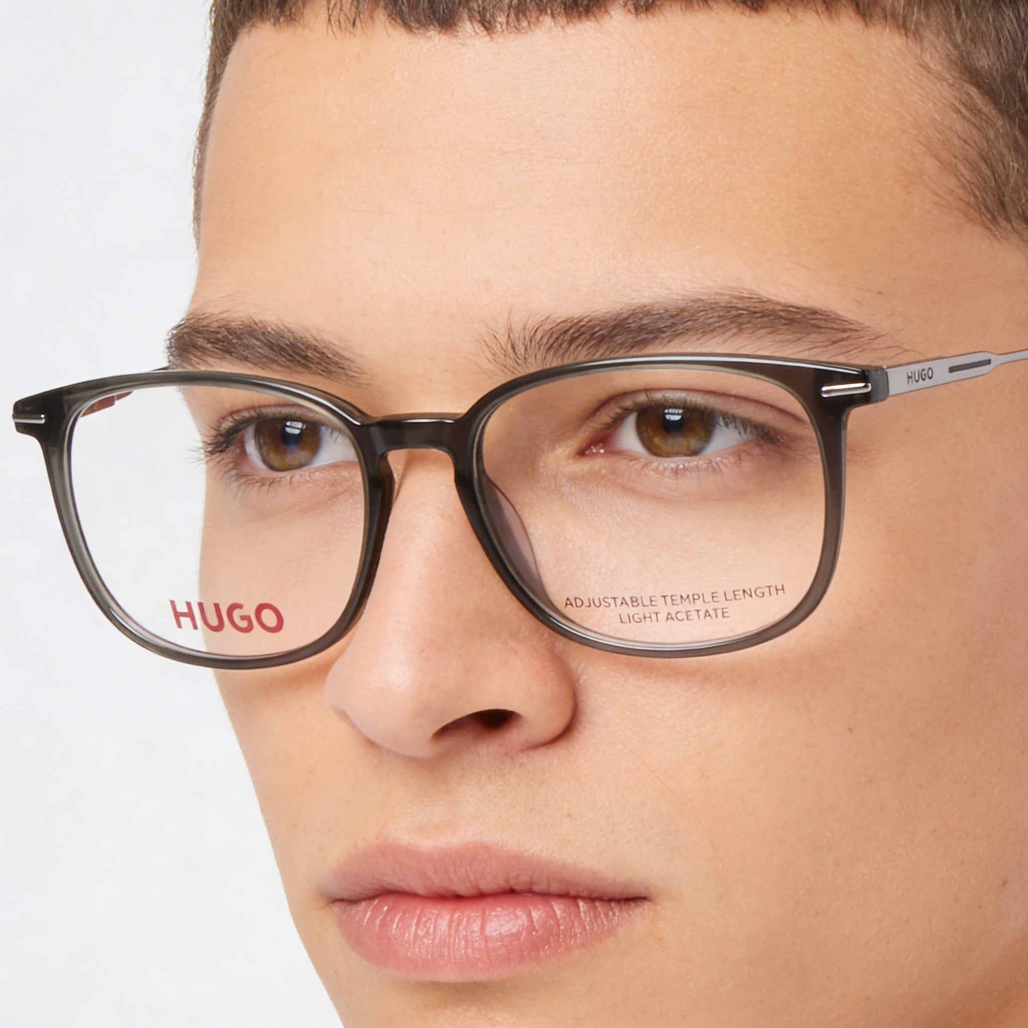 Hugo Boss HG 1205 Grey Square Unisex Eyeglasses, Magnesium 52mm, Photo 4