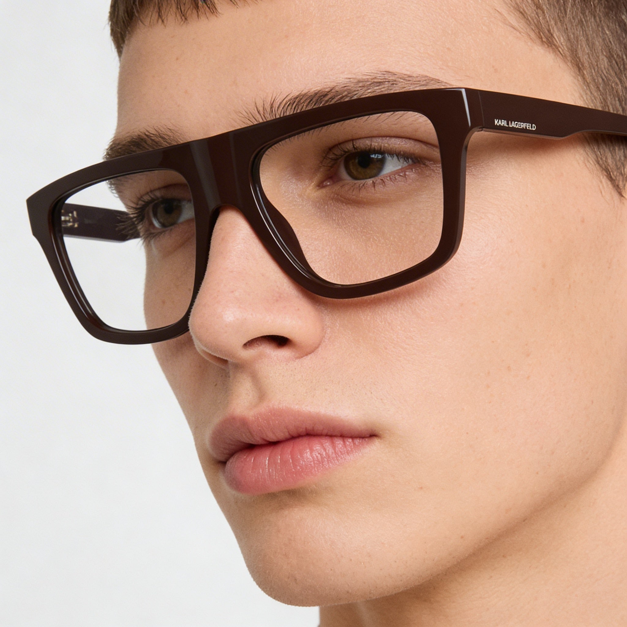 Gafas unisex KARL LAGERFELD Kl6176 con montura de acetato en color caoba, tamaño 53-18-145, Photo 4