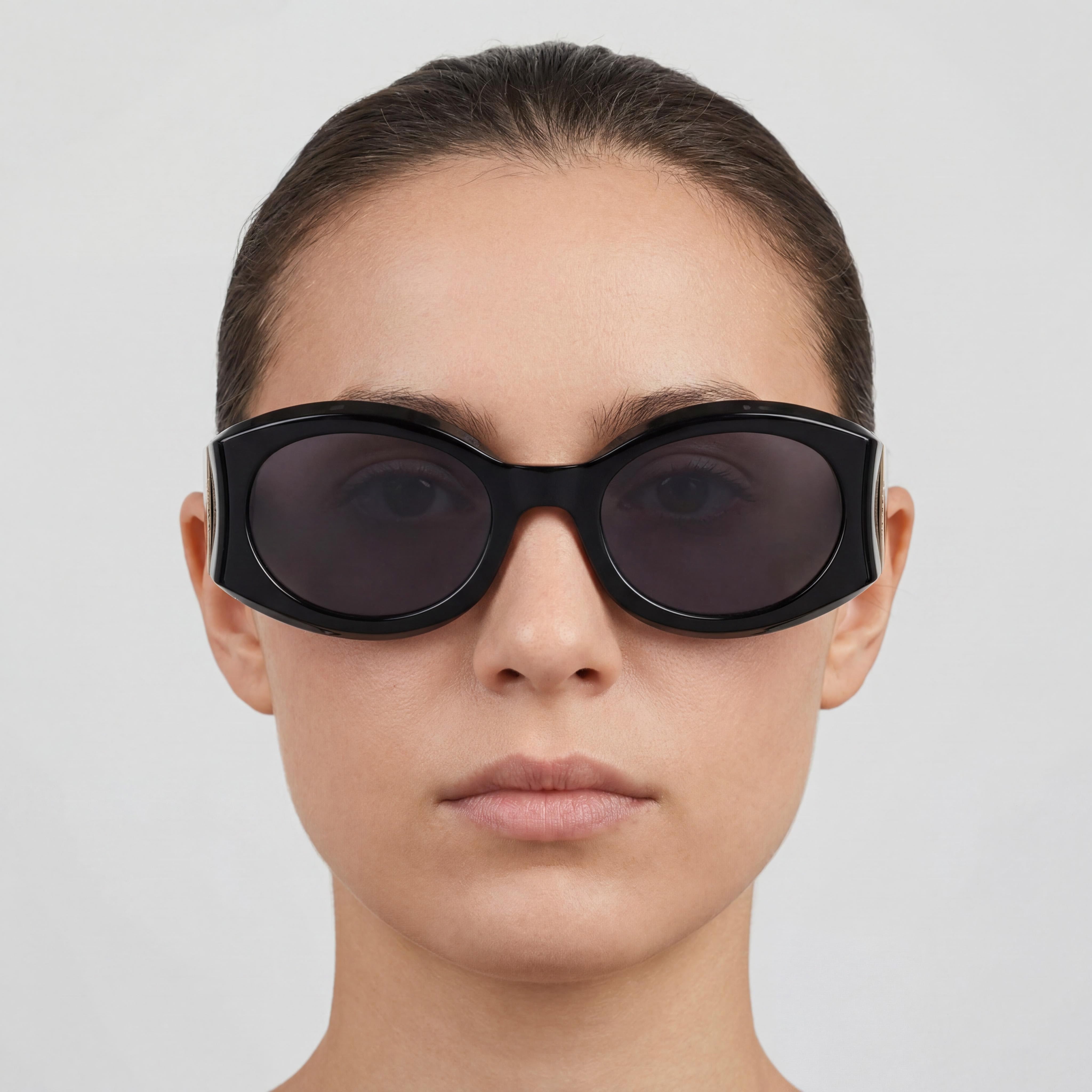 Salvatore Ferragamo SF2008S Unisex Black Plastic Frame Sunglasses with UV Protection, 55mm, Photo 5
