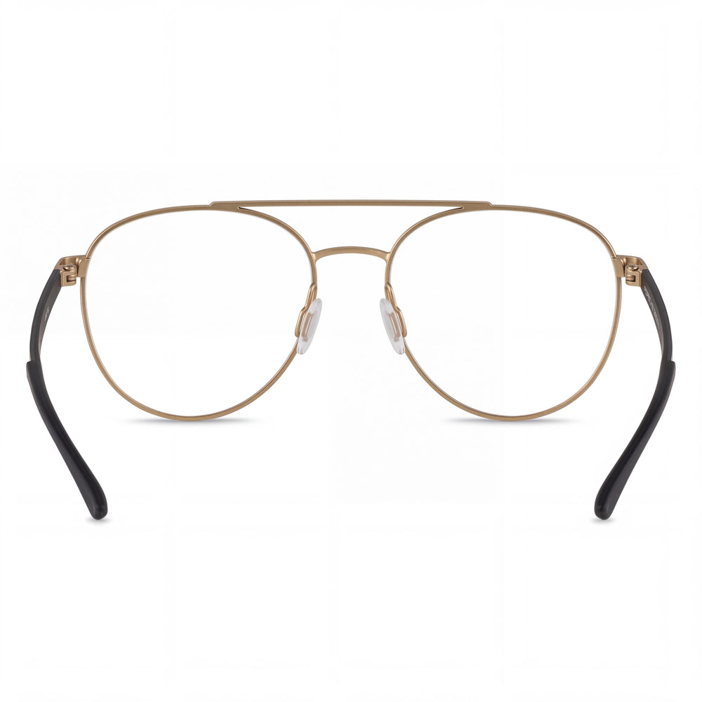 Montura óptica Porsche Design informal unisex oro, negro, lista para graduación, ancho de lente 52 mm, puente 17 mm, patilla 140 mm