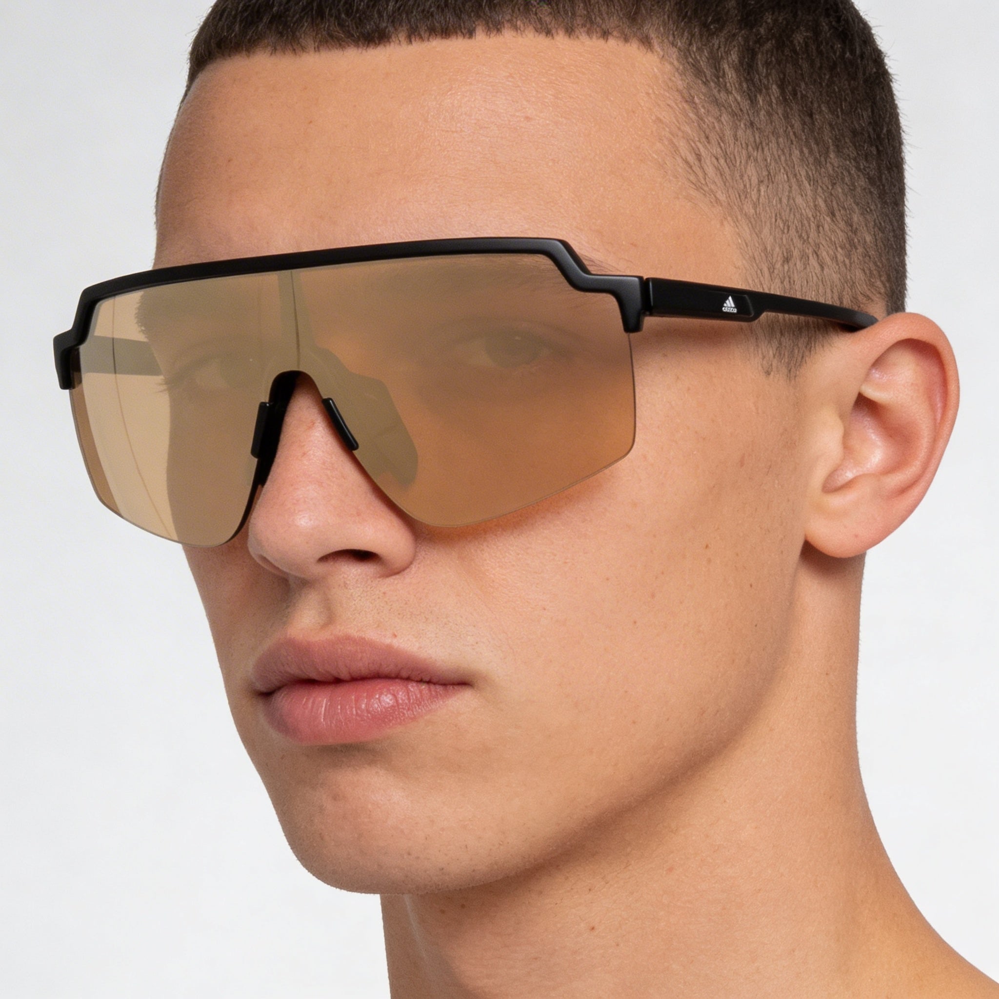 Adidas SP001801G00 Black Plastic Frame Sunglasses with Brown Mirror Lenses for Men and Women 59mm, Photo 3