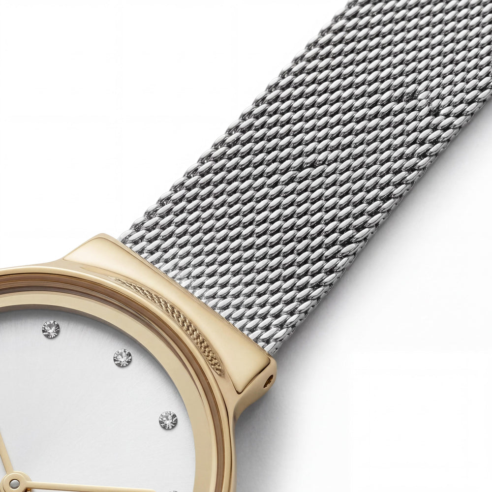 SKAGEN DENMARK Freja SKW2666 Women's Silver Tone and Gold Tone Stainless Steel Mesh Watch 26mm Case
