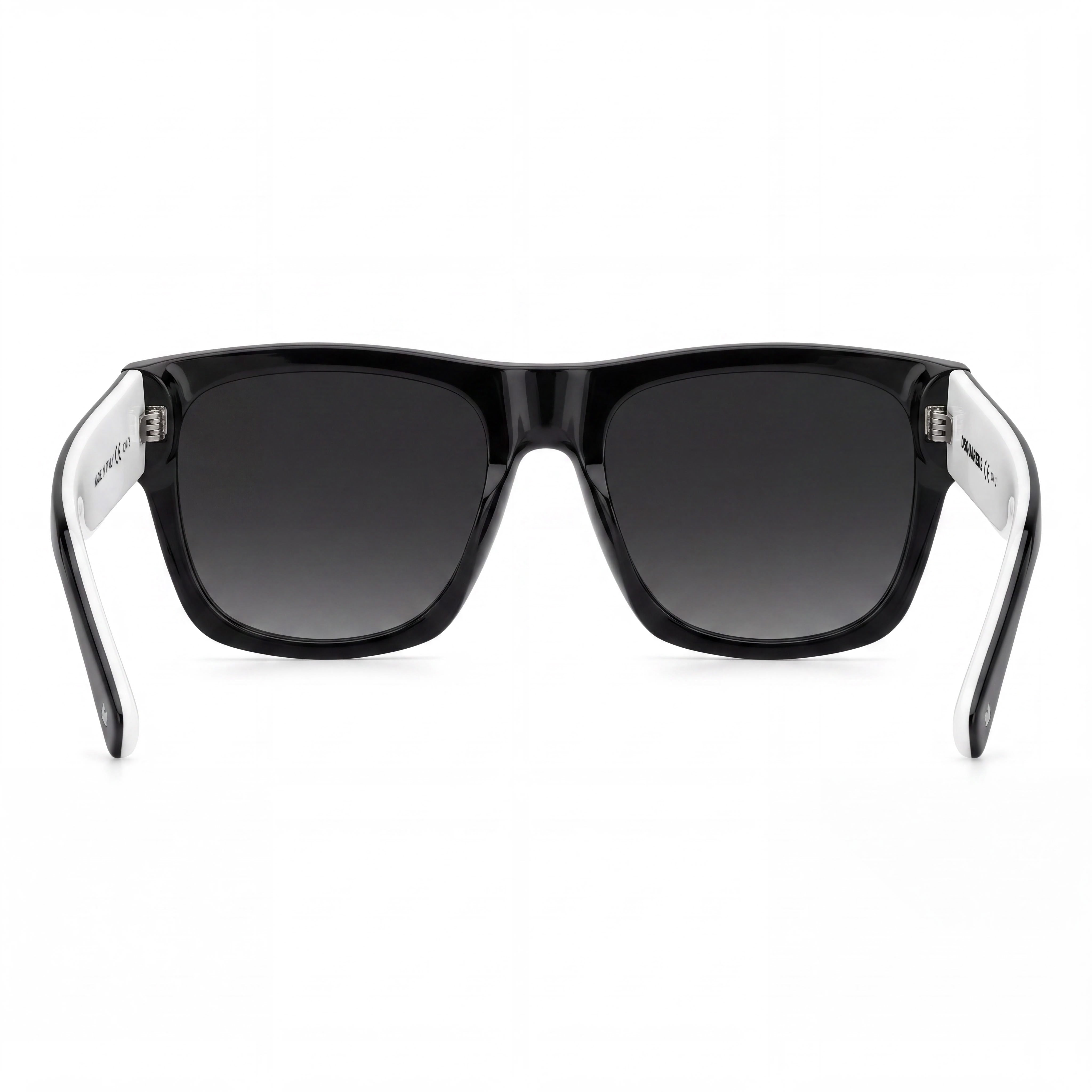 DSQUARED2 Icon 0004/s Classic Style Unisex Acetate Frame Polycarbonate Lens Black White UV Protective Sunglasses 55mm, Photo 3