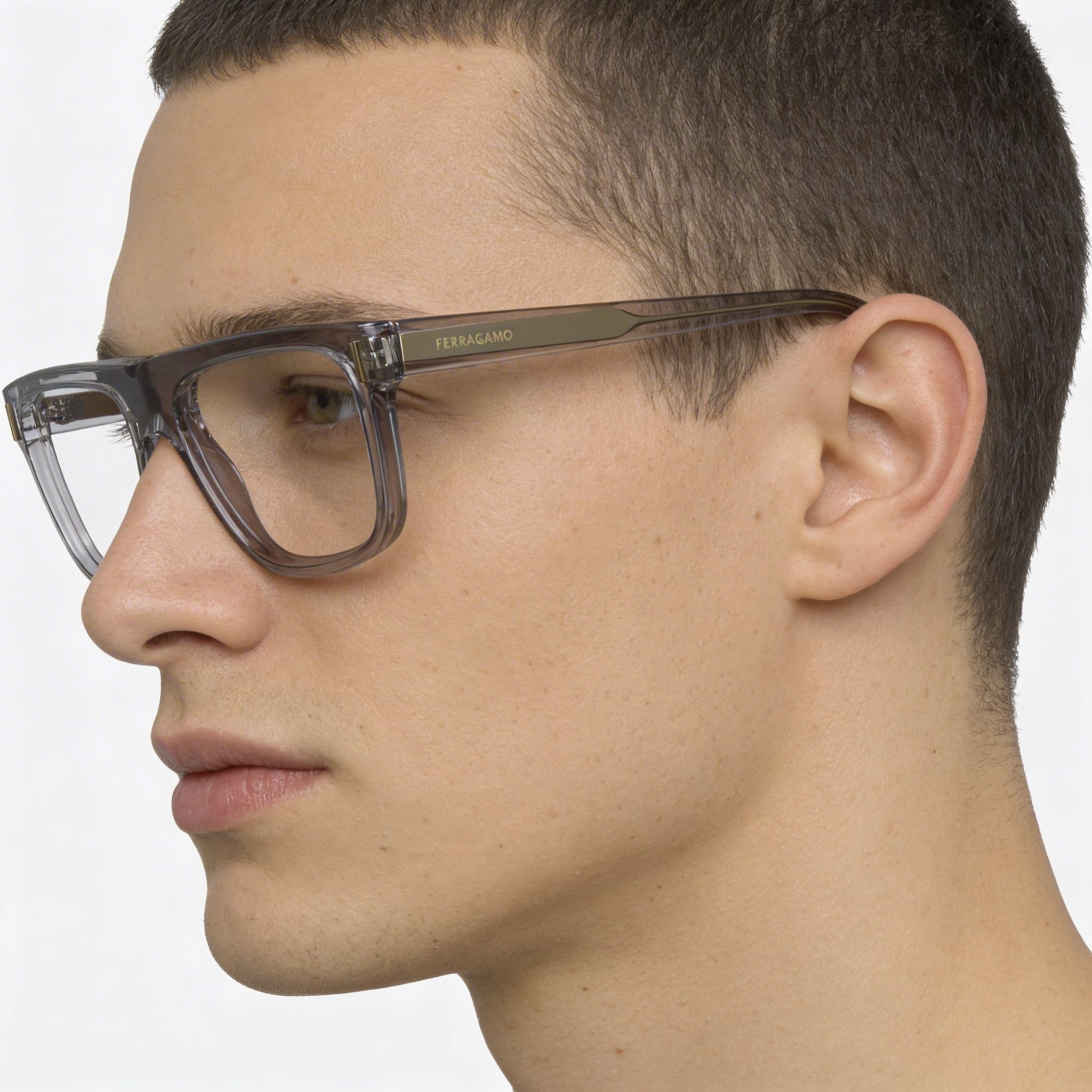 Salvatore Ferragamo Sf2997 Men's Acetate Light Crystal Grey Eyeglasses 55mm, Photo 4