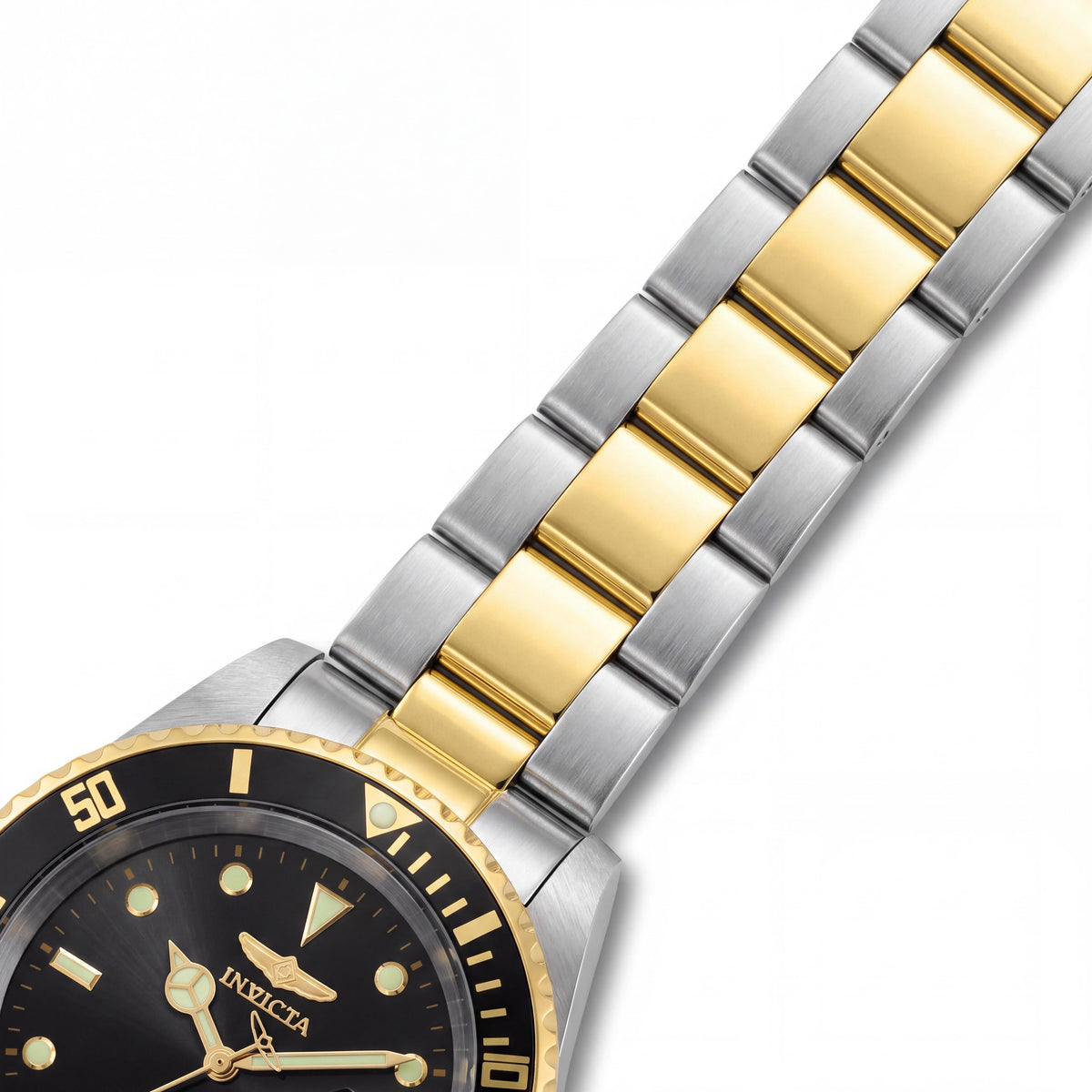 Invicta Men's Automatic Two Tone Black Steel & Gold Tone Stainless Steel 200m Water Resistant Watch 43mm, Photo 2