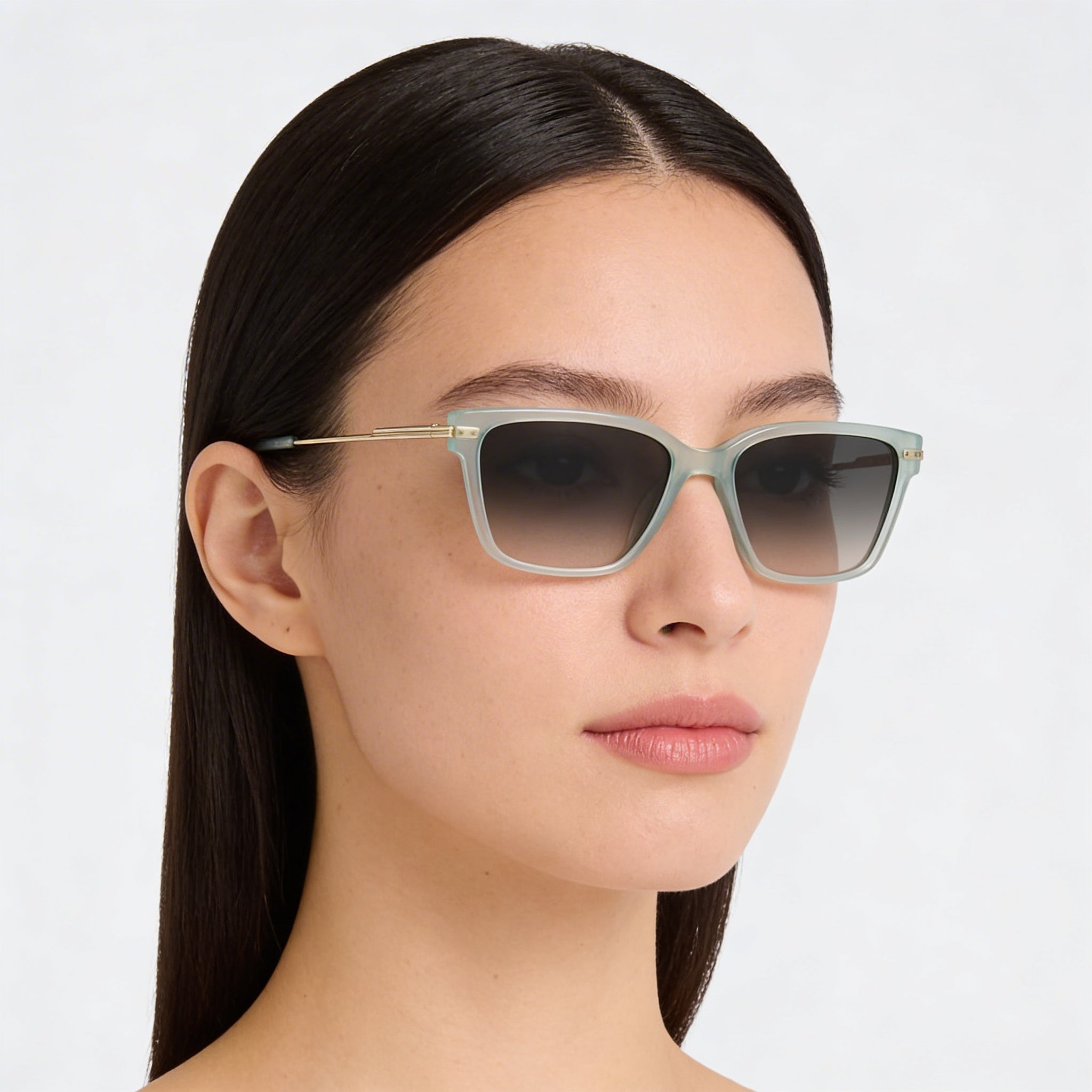DKNY Dk713s Women's Light Green Plastic Frame Gradient Green Rose UV Protected Sunglasses 56mm, Photo 5