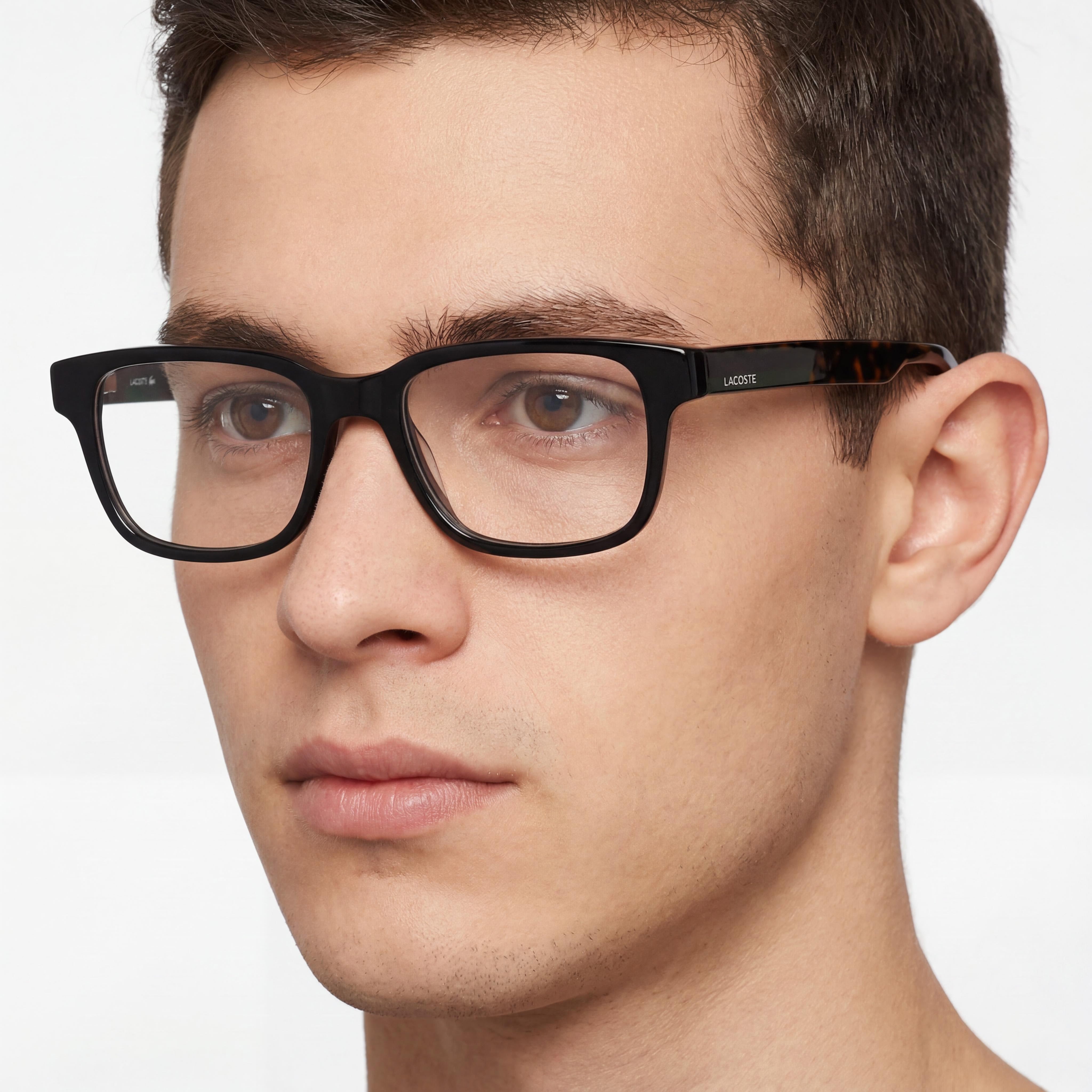 Lacoste L2910 Modern Sport Unisex Eyeglasses, Black Acetate Full-Rim Frame, 55mm Lens Width, Photo 4