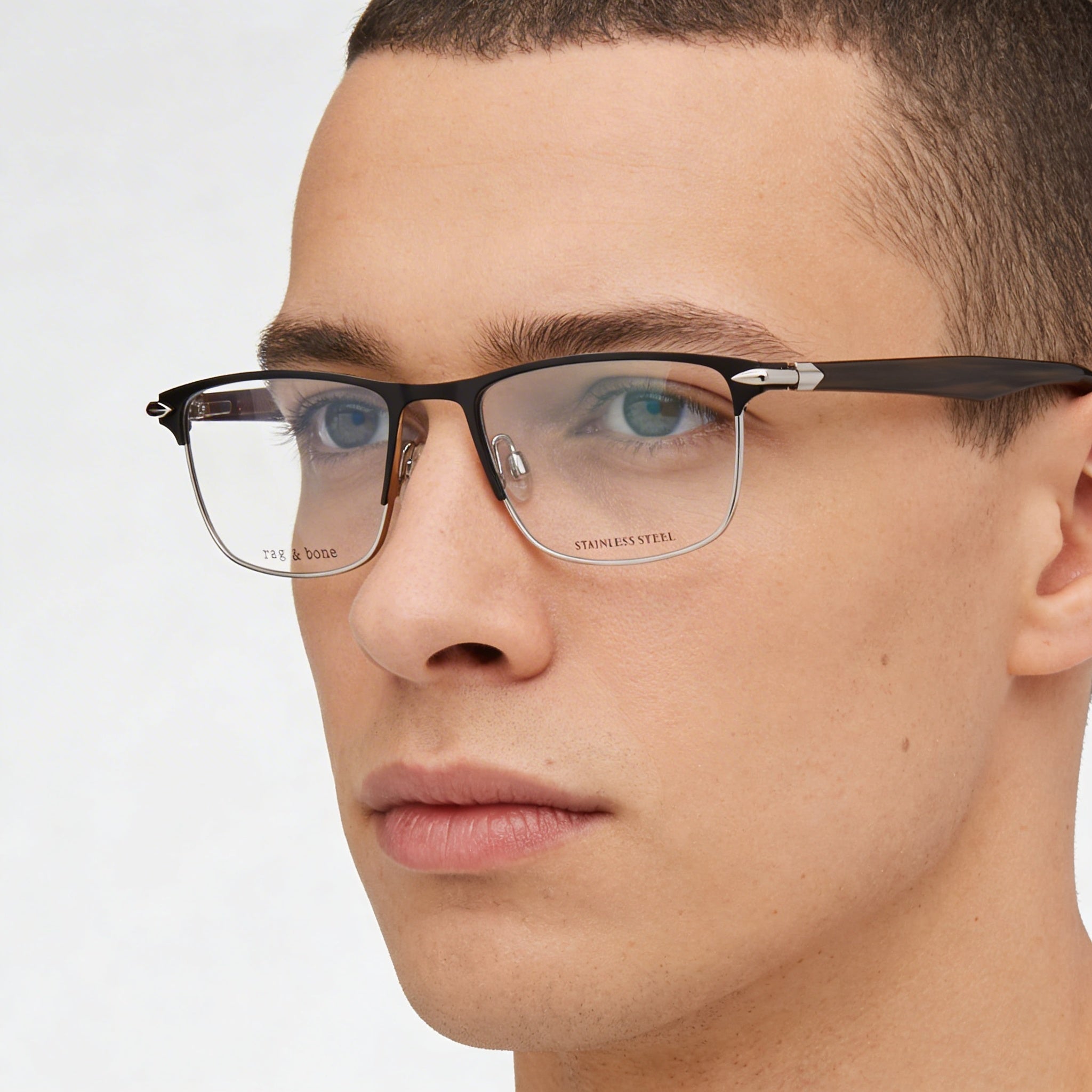 Rag & Bone Rnb7046 Men's Casual Steel Frame Black Greyhorn Polycarbonate Lens Sunglasses 53mm, Photo 3