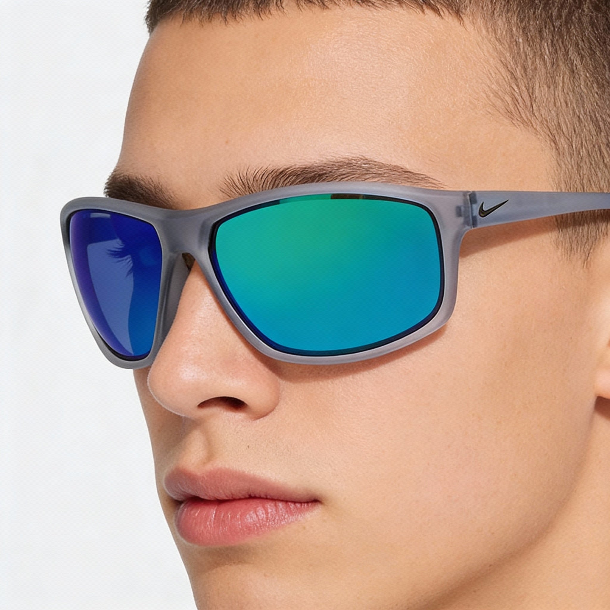 Nike Adrenaline M EV1113 Unisex Matte Wolf Grey Green Titanium Non-Polarized UV Protection Sunglasses 66mm, Photo 5