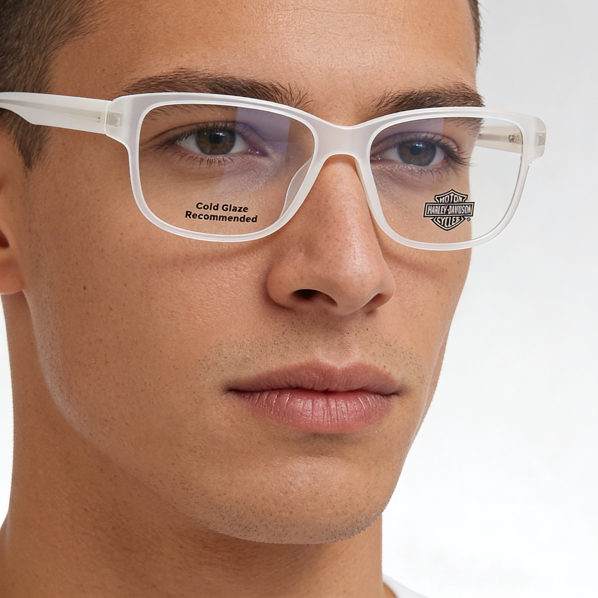 Harley-Davidson HD0981 Men's Rectangular Plastic Eyeglasses Crystal Black 53-15-145mm, Photo 4