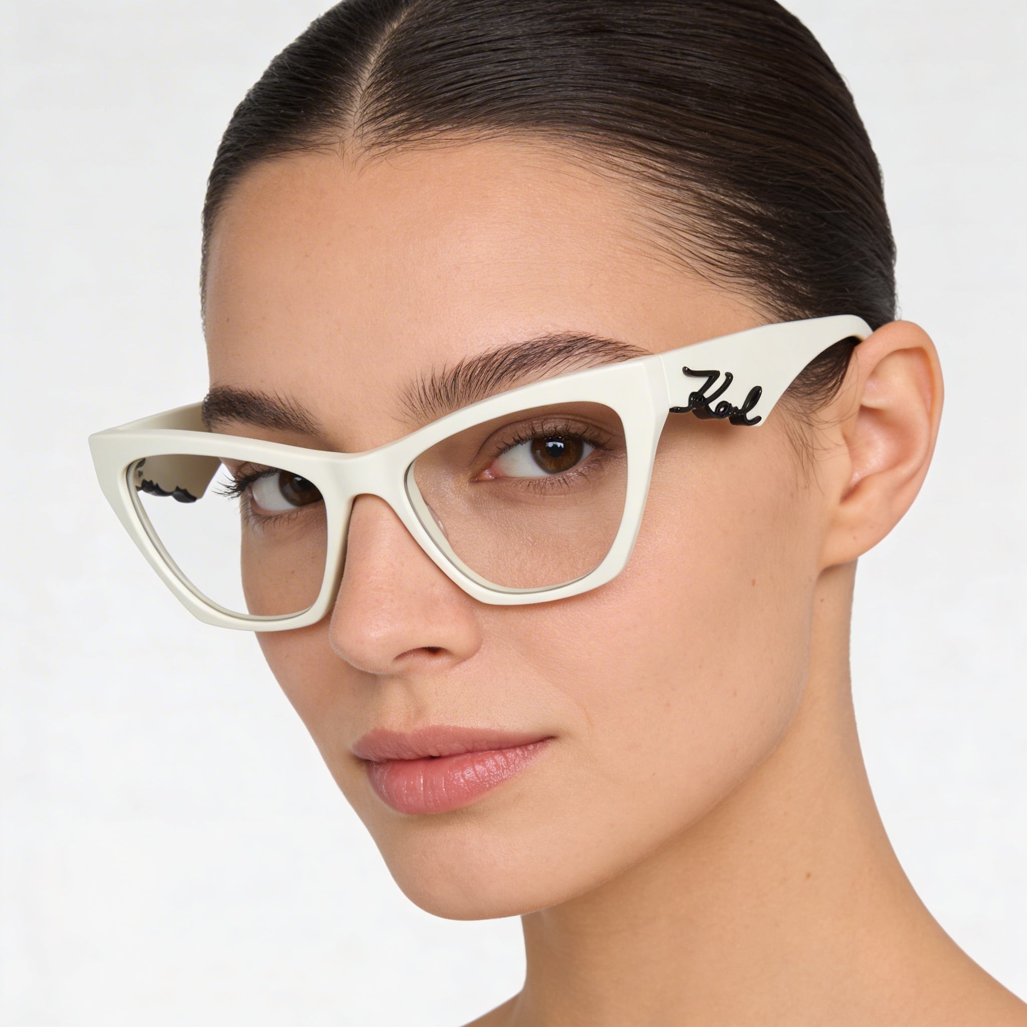 KARL LAGERFELD Kl6171 Montura de Gafas de Acetato para Mujer en Blanco con 54mm de Ancho de Lente, 19mm de Puente y 140mm de Patillas, Photo 5