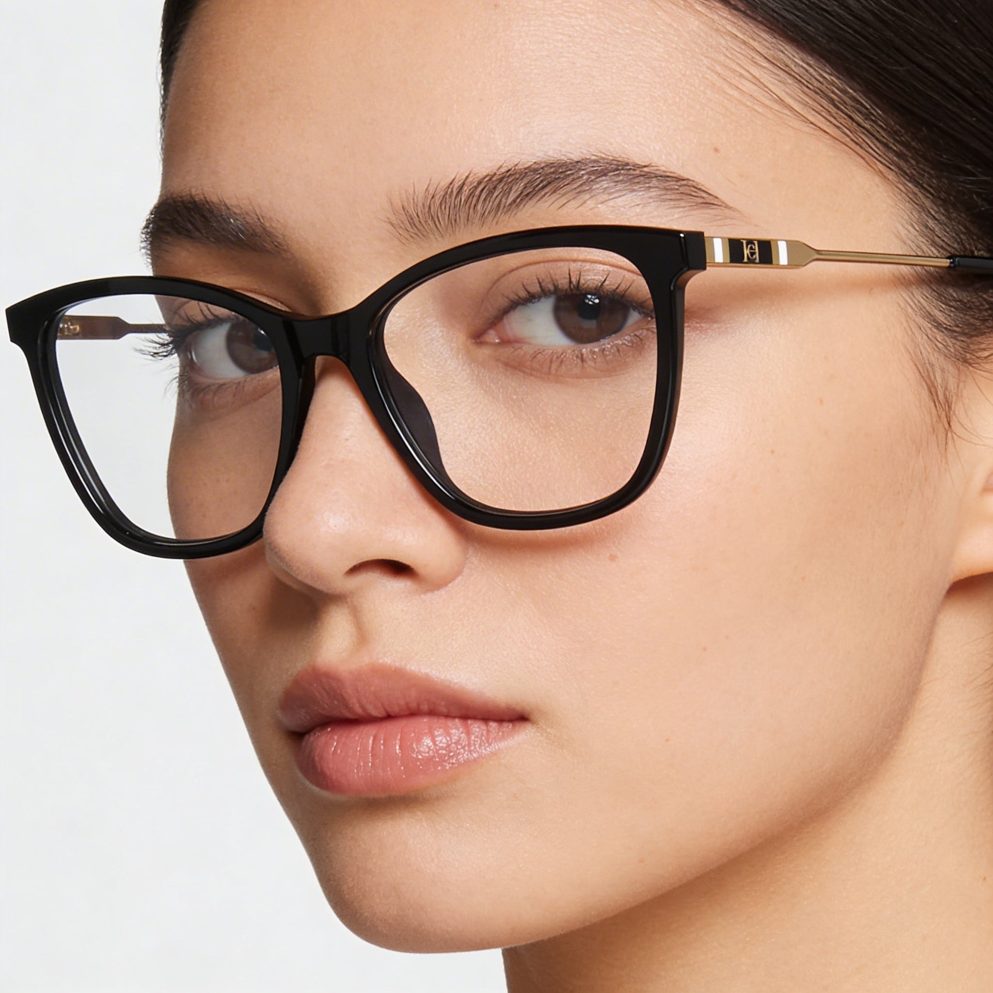 Gafas Carolina Herrera para mujer con montura de acetato moderna, lentes de policarbonato transparentes nude, 54-18-145mm, Photo 5