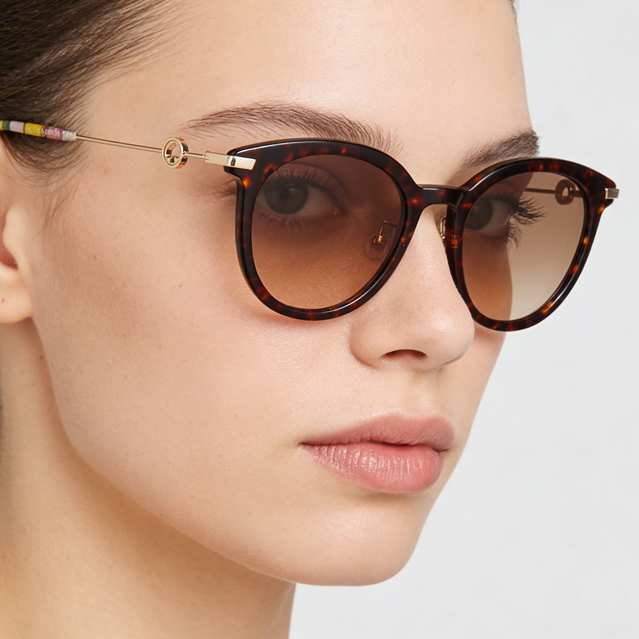 Gafas de sol de plástico Keesey/G/S para mujer de Kate Spade New York, color marrón habana degradado, protección UV, 53 mm, Photo 5