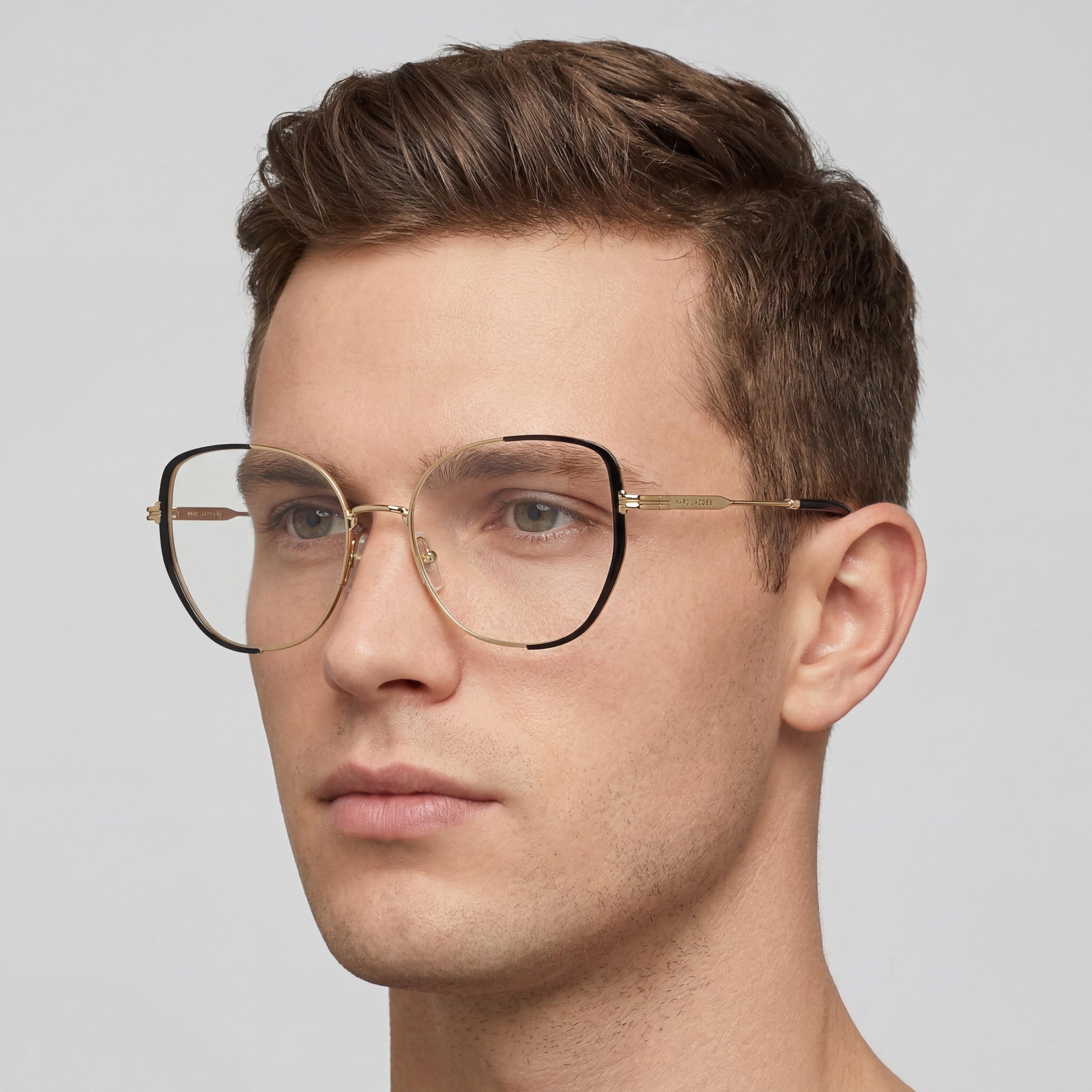 Marc Jacobs Temporary Men's Gold Black Stainless Steel Multicolor Non-Polarized Glasses 55-17-140, Photo 4