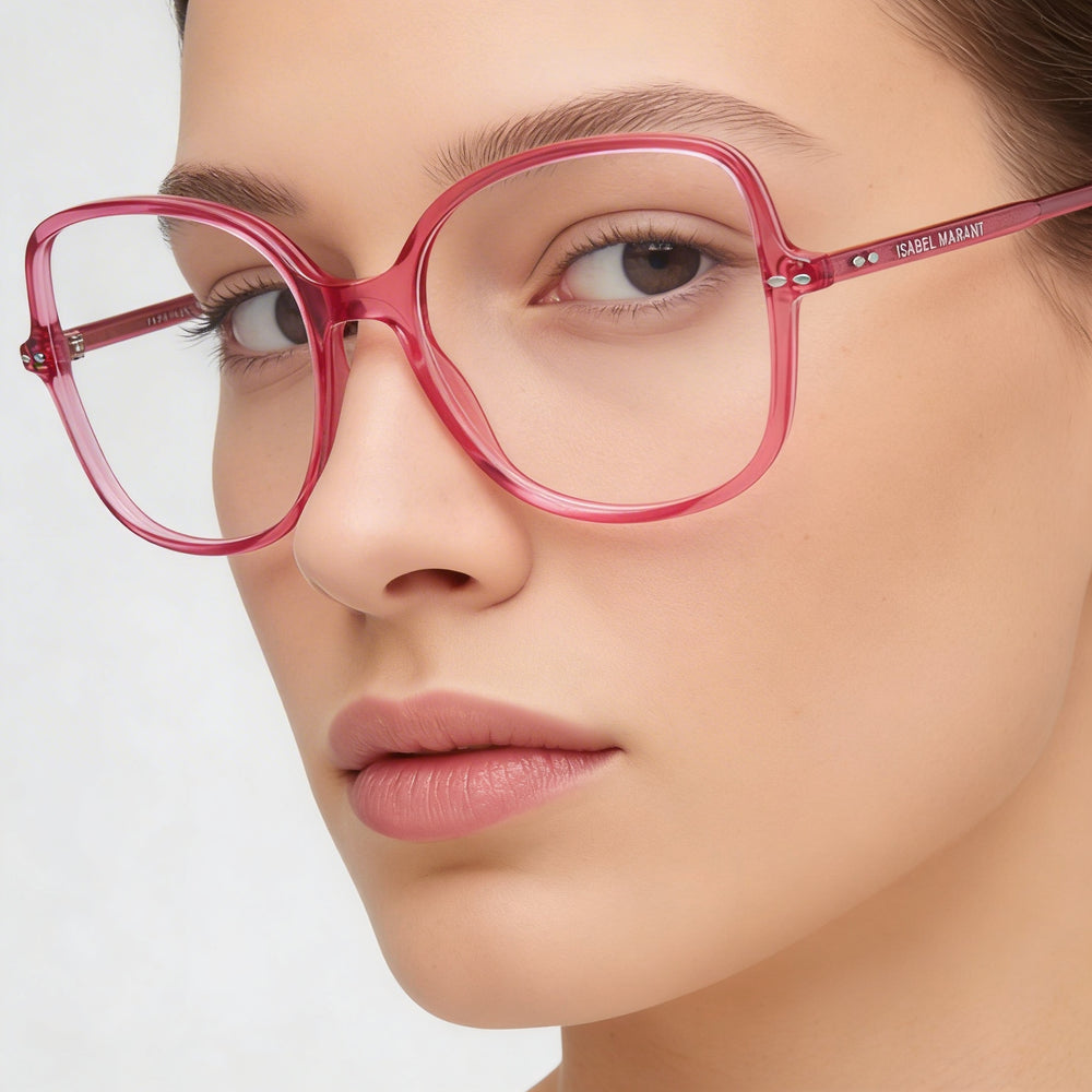 Isabel Marant Gafas Rosas y Plateadas de Acetato Modernas Unisex 54mm