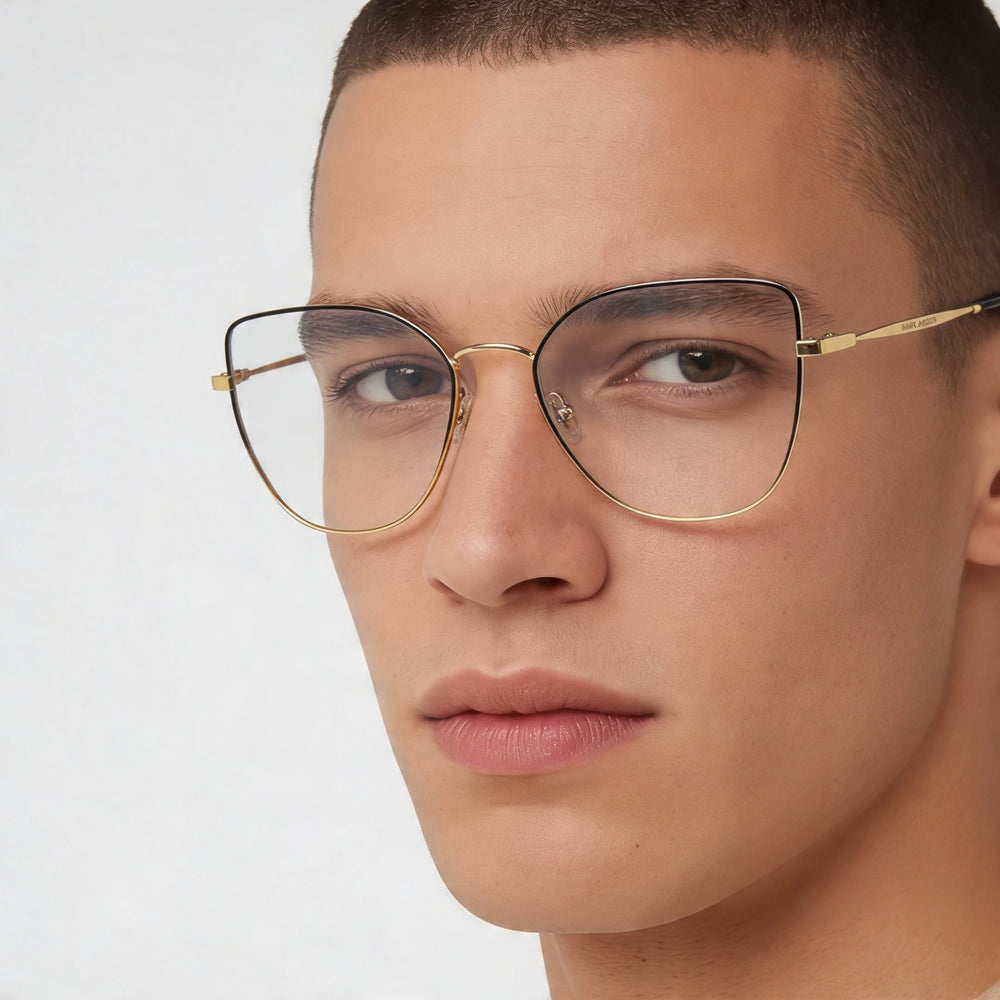 Marc Jacobs Marc 704 Men’s Black Gold Stainless Steel Eyeglasses 56mm Lens 18mm Bridge 145mm Temple