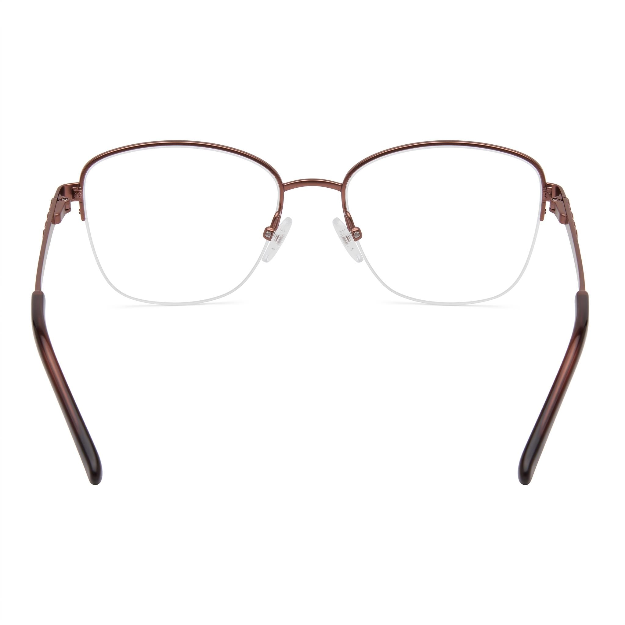 Adensco Ad 252 Gafas de hombre, armazón de metal color borgoña, lentes de policarbonato transparente, talla 53-17-140, Photo 3