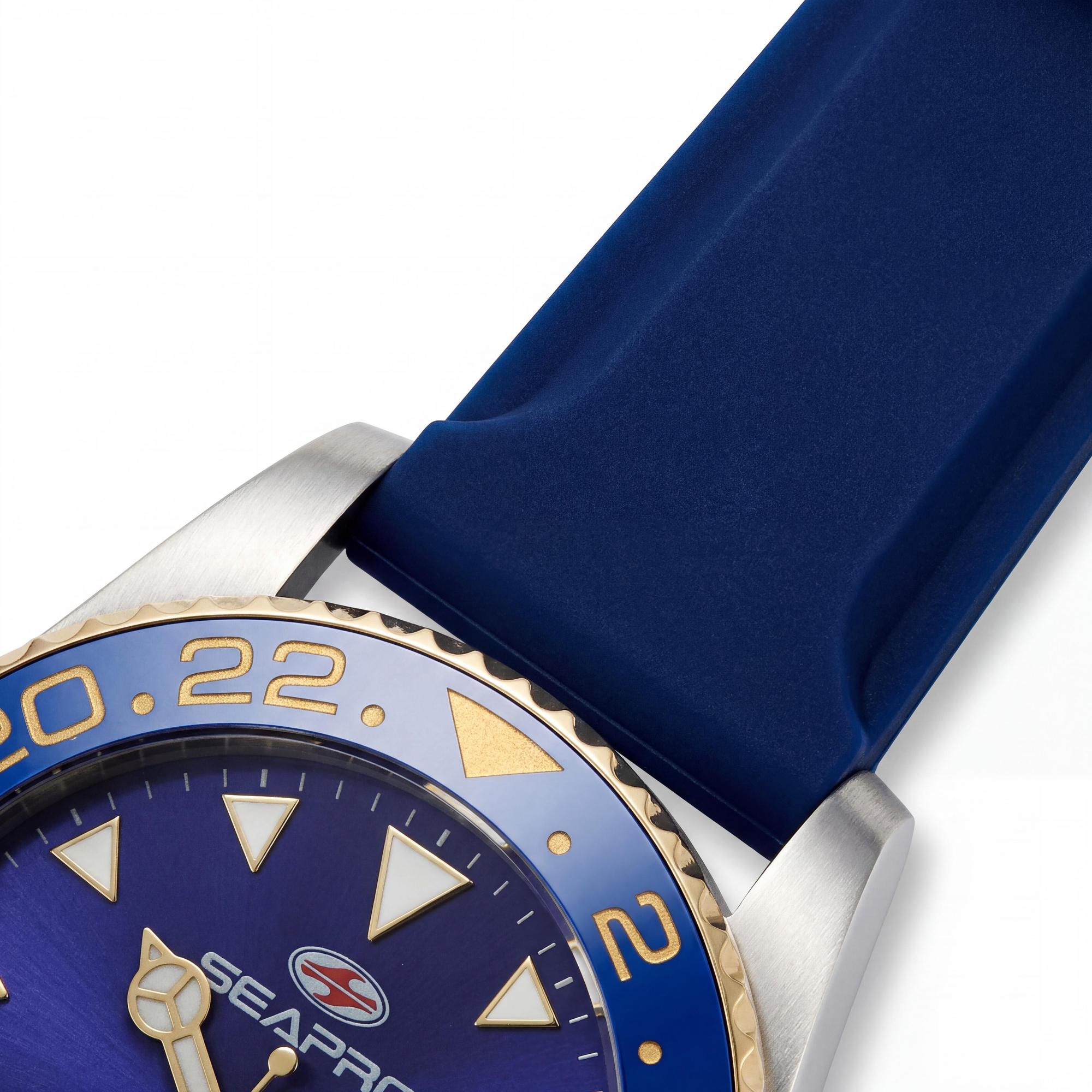 Seapro Men's Casual Blue Dial Quartz Watch with Date Display, 20 ATM Water Resistant, Mineral Crystal, Photo 3