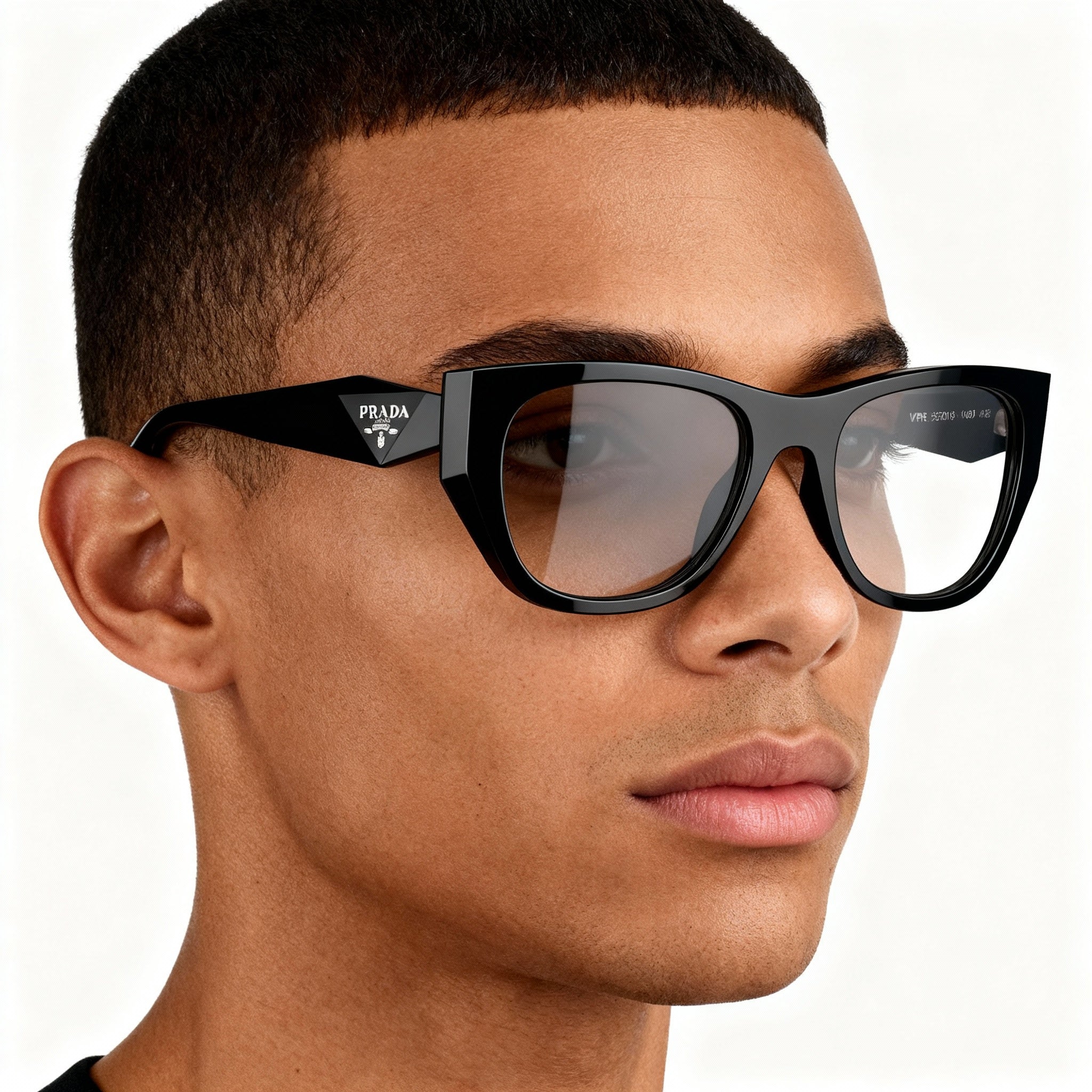 Prada PR A18V Unisex Black Optical Eyeglasses Frame, Prescription Ready, 52mm Lens, 19mm Bridge, 145mm Temple, Photo 4