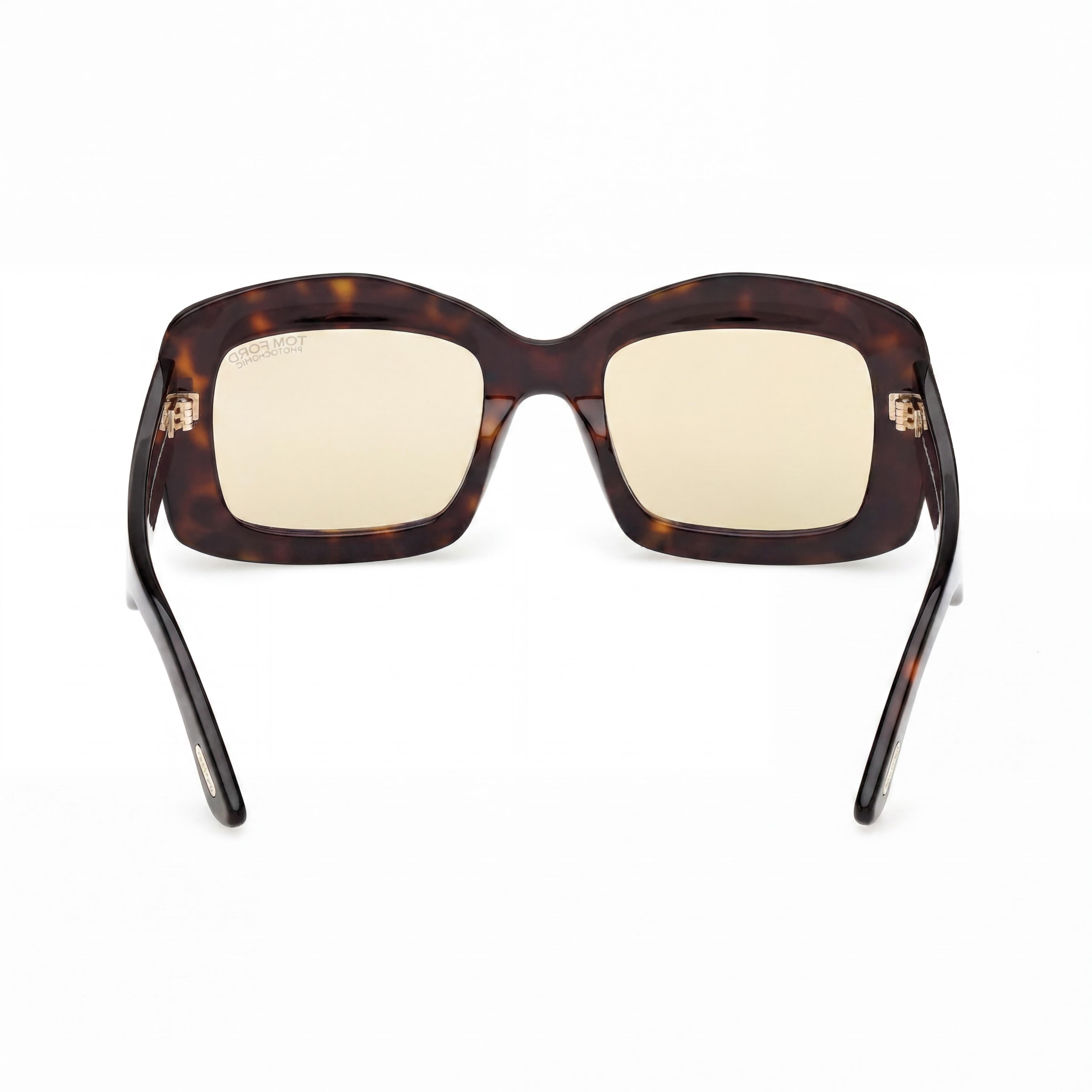 Tom Ford Modern Men's Eyewear with Dark Havana Frame and Brown Plastic Lenses, Lens Width 53, Bridge 21, Temple 140, Photo 3