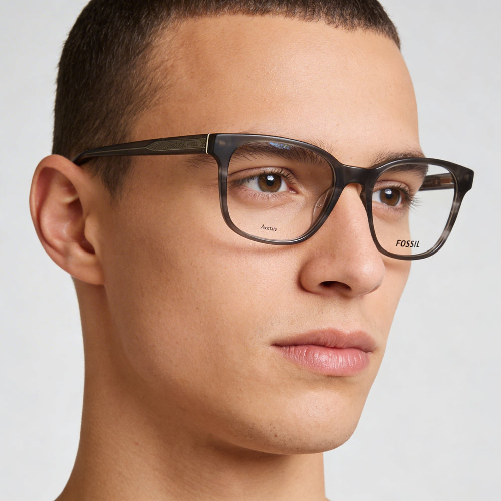 Gafas de sol Fossil Fos 7135/G unisex, montura de plástico, lentes de policarbonato no polarizadas, color cuerno gris, 53 mm