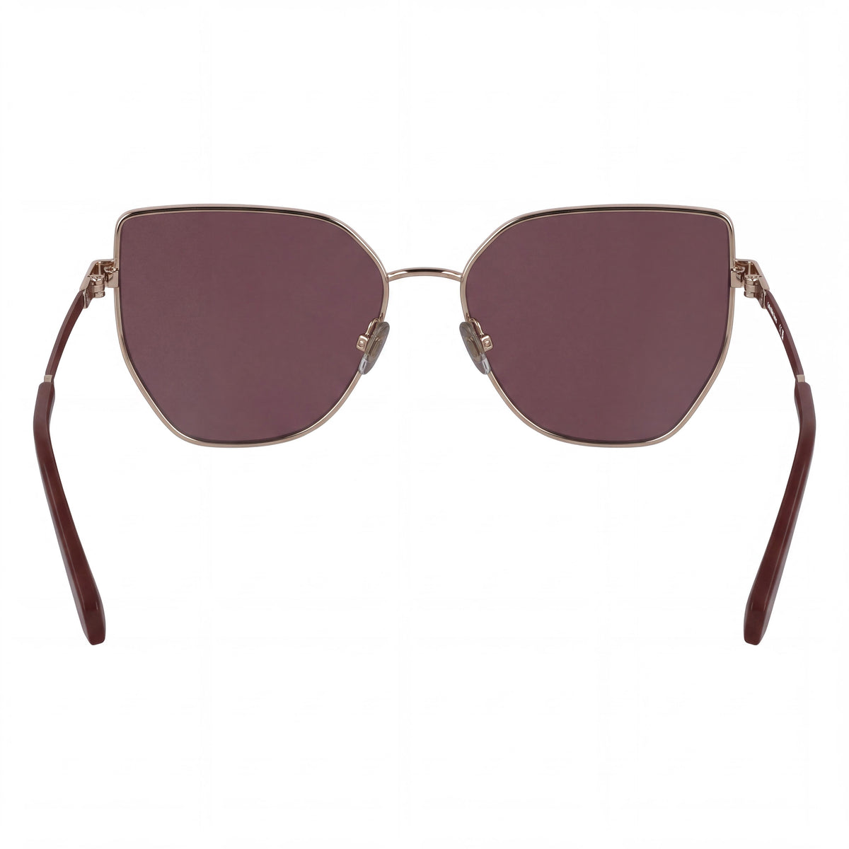 Calvin Klein Jeans Ckj25209s Women's Rose Gold Metal Frame Solid Wine Non-Polarized UV Protection Sunglasses 57mm, Photo 3