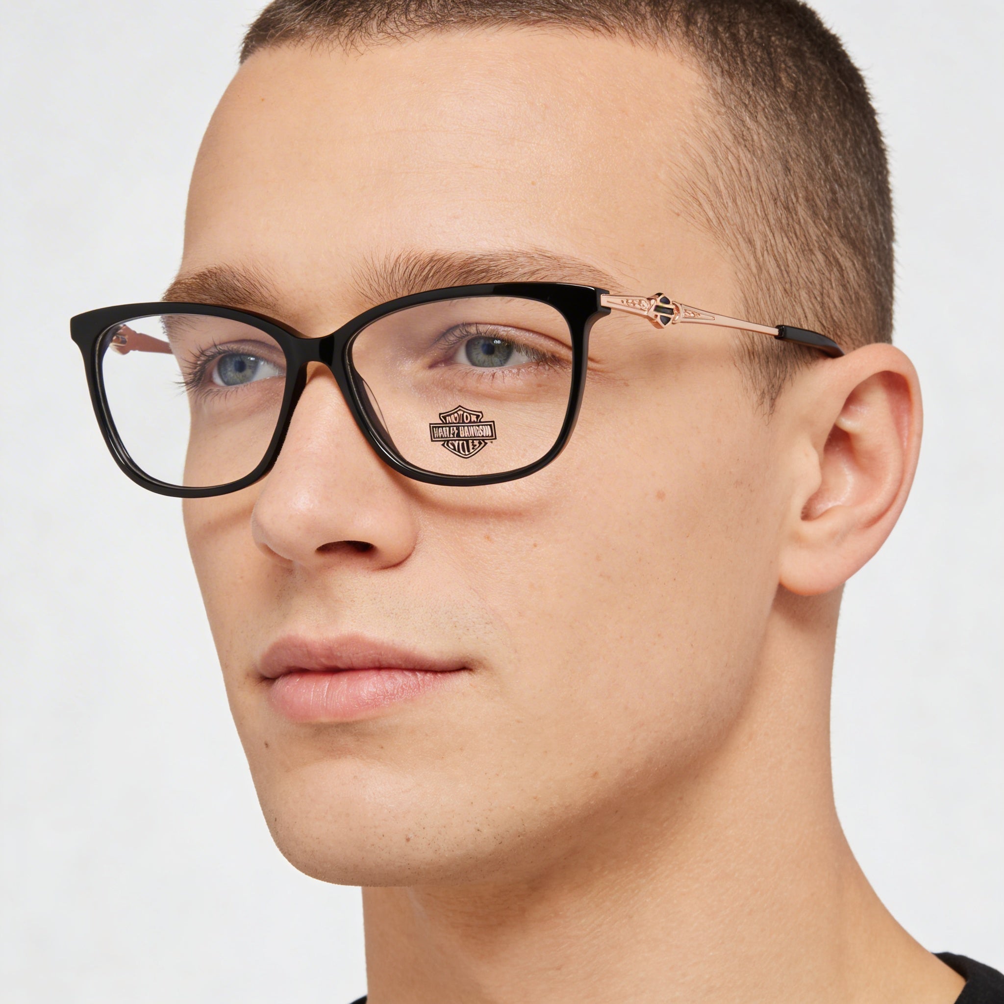 Gafas Harley-Davidson Hd0564 para hombre con montura de plástico negra y lentes de policarbonato transparente, 54-15-140, Photo 3