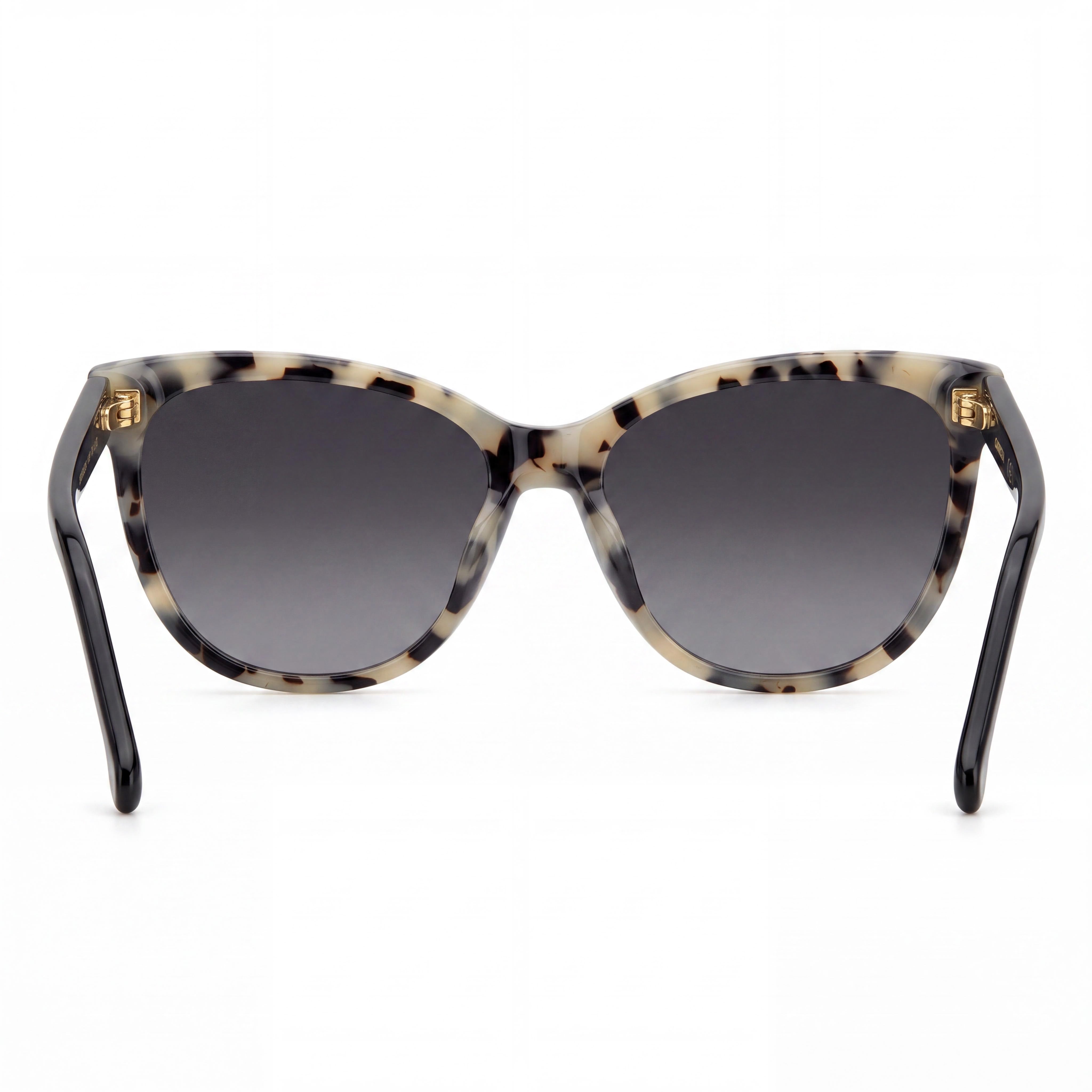 Gafas de Sol Polarizadas de Acetato para Mujer Carrera Modern, Marfil Habana Negro, Lentes Grises Degradadas 56-17-140, Photo 3