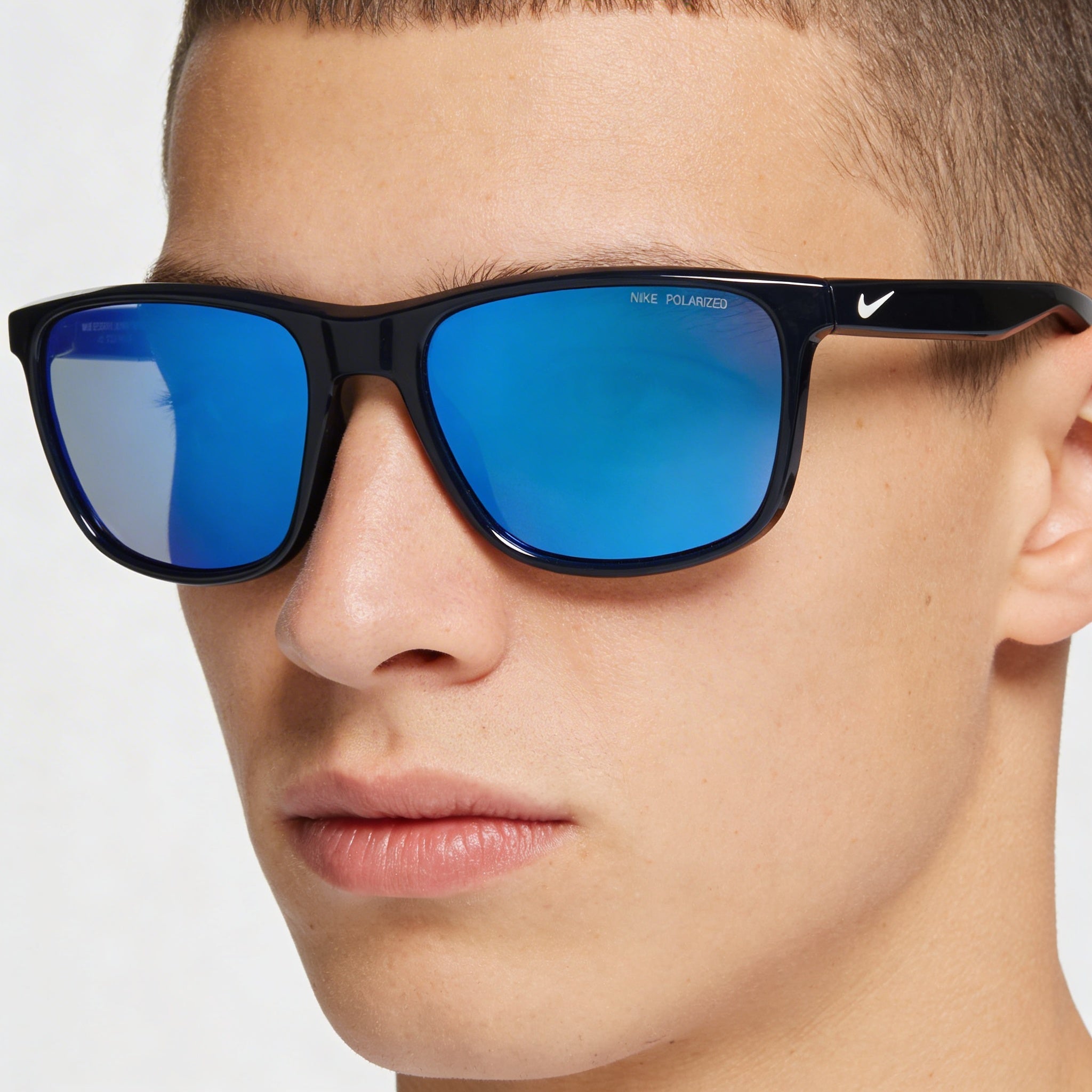 Nike Endeavor P Unisex Polarized Plastic Frame Sunglasses with 100% UV Protection in Obsidian, 60mm Lens Width, Photo 4