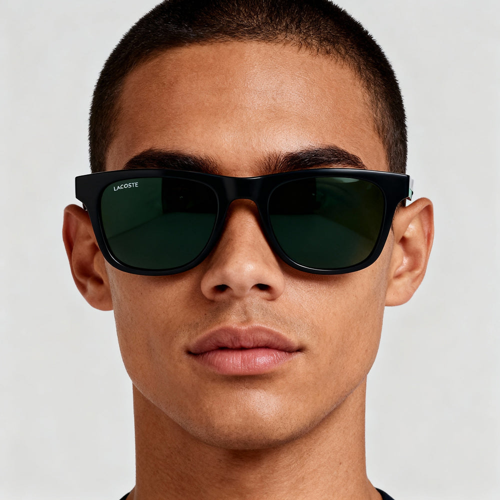 Lacoste Classic Unisex Black Acetate Green Polycarbonate Non-Polarized UV Sunglasses 54mm