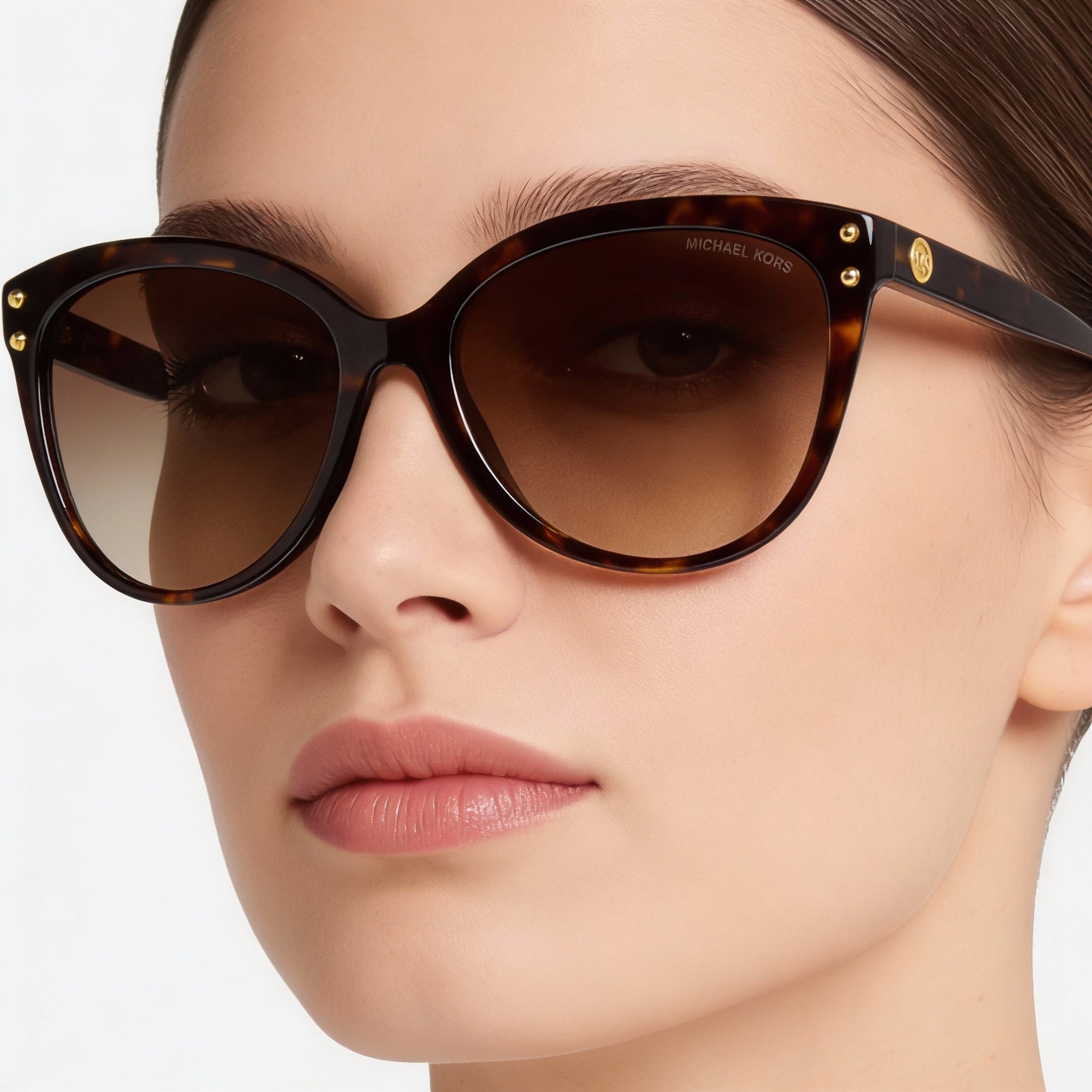 Michael Kors Women's Cat Eye Dark Tortoise Acetate Brown Gradient Non-Polarized 100% UV Protection 55mm Sunglasses, Photo 4