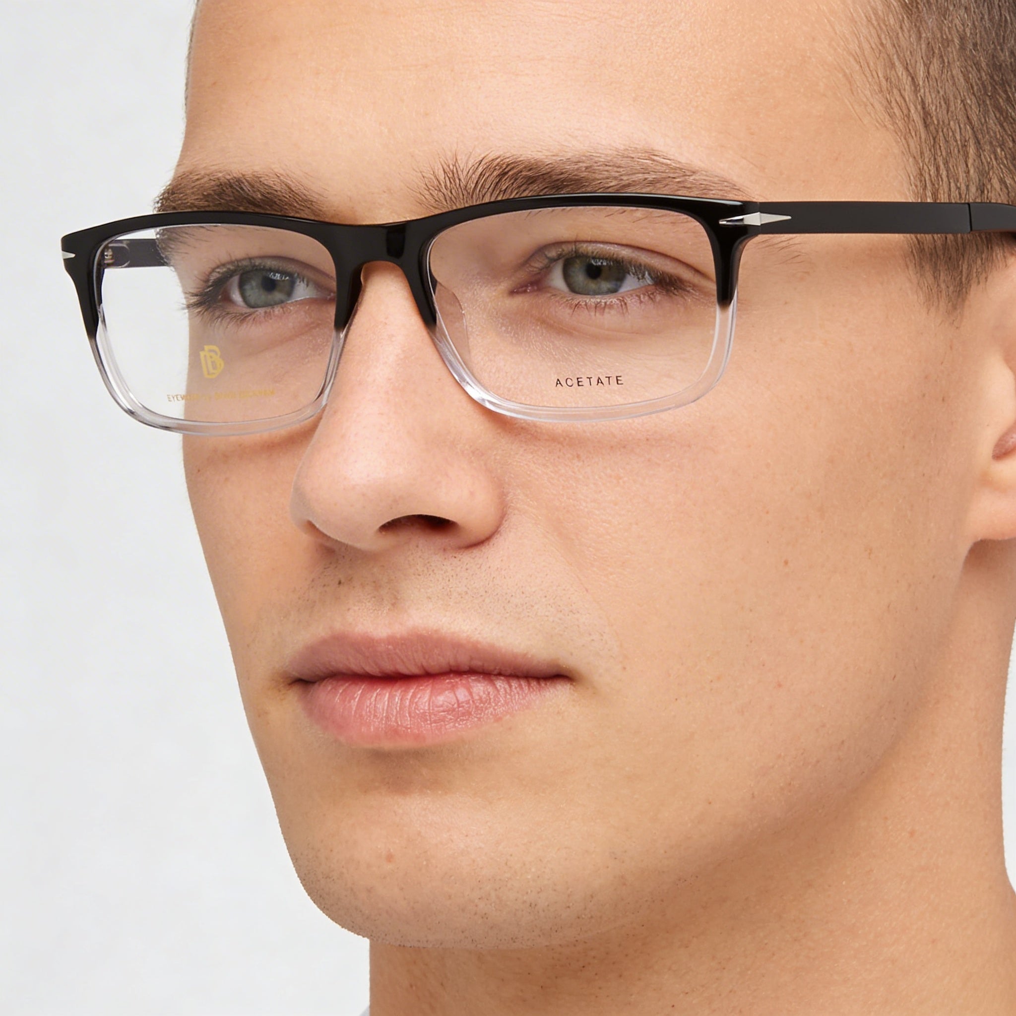 David Beckham Db 1095 Men's Eyeglasses with Black Crystal Plastic Frame and Non-Polarised Lenses 57mm, Photo 4