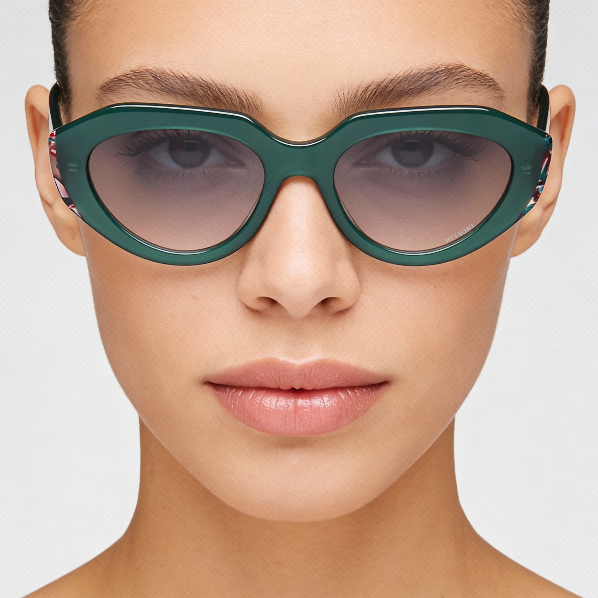 Gafas de sol Missoni Classic para mujer, montura de acetato, color verde y rosa, con protección UV y lentes de policarbonato, 53 mm, Photo 4