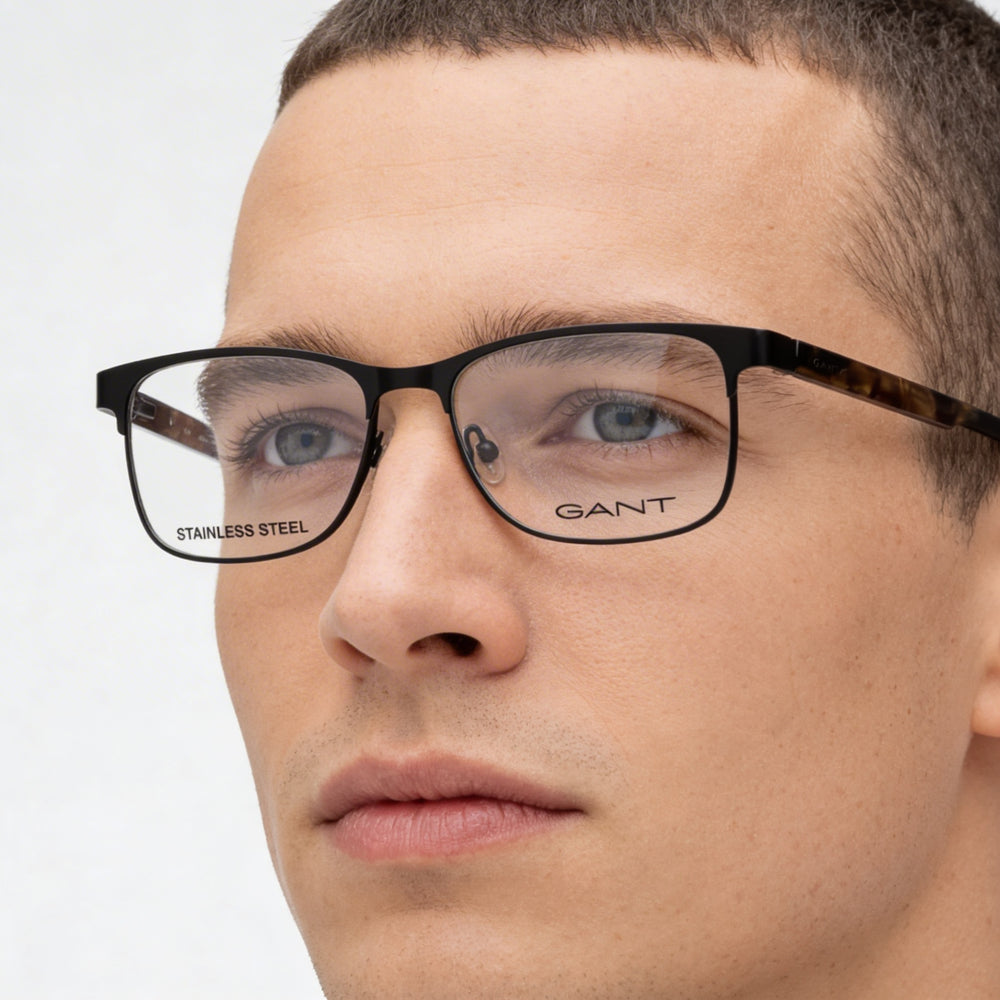 Gant GA3234 Men's Eyeglasses with Metal Frame in Matte Black Finish, Lens Width 54mm, Bridge Width 16mm, Temple Length 145mm