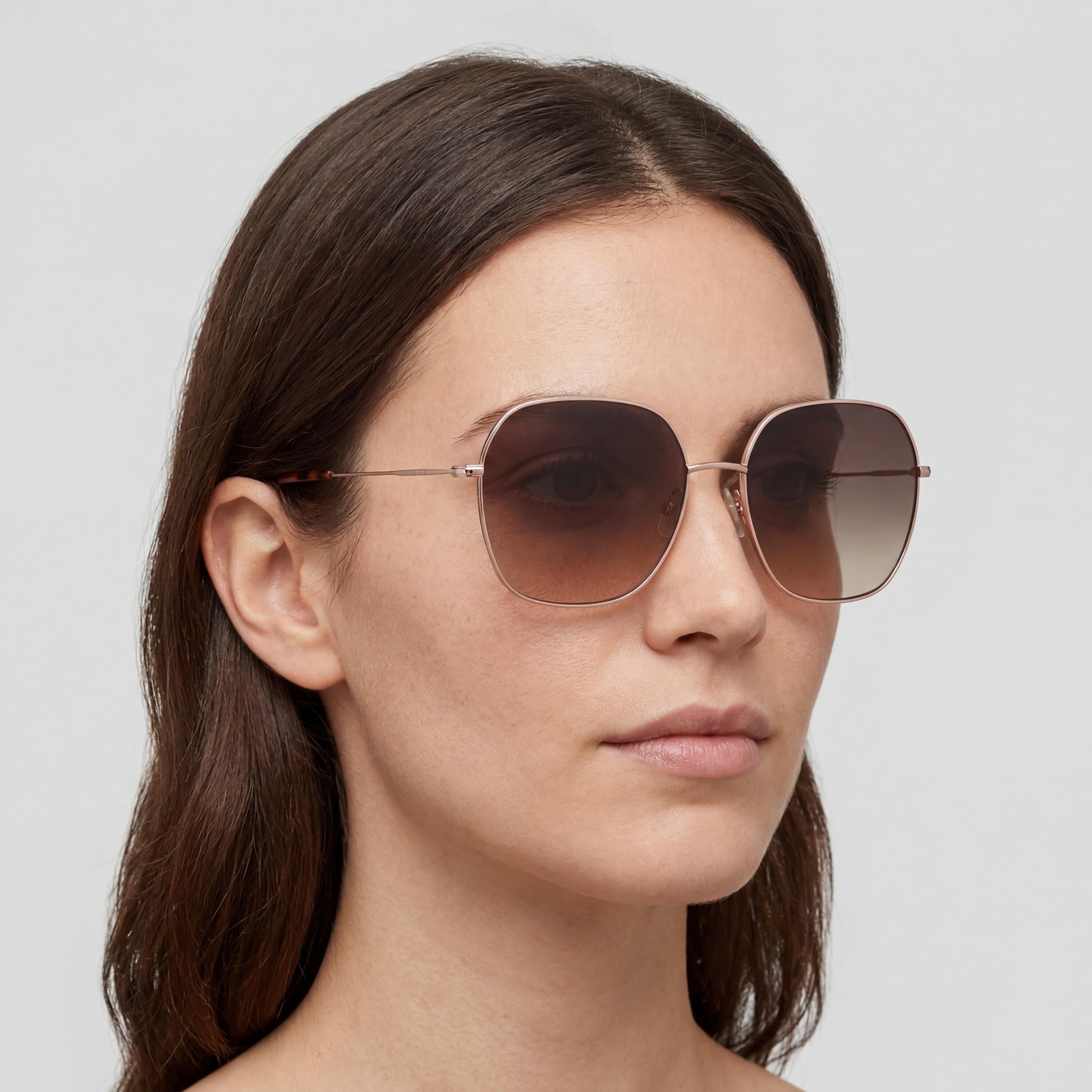 Gafas de sol Hugo Boss casual de mujer con montura de acero inoxidable en cobre dorado y lentes con protección UV de 58 mm, Photo 4