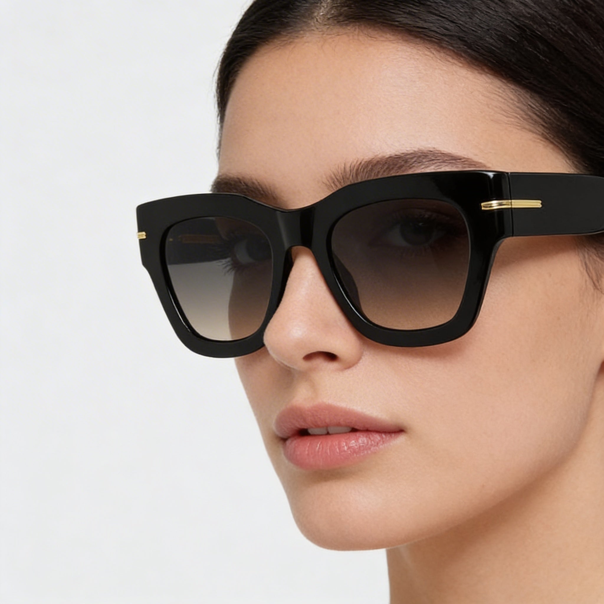 Hugo Boss Modern Women's Sunglasses featuring Black Acetate Frame and UV Protection, 51mm Lens, Photo 4