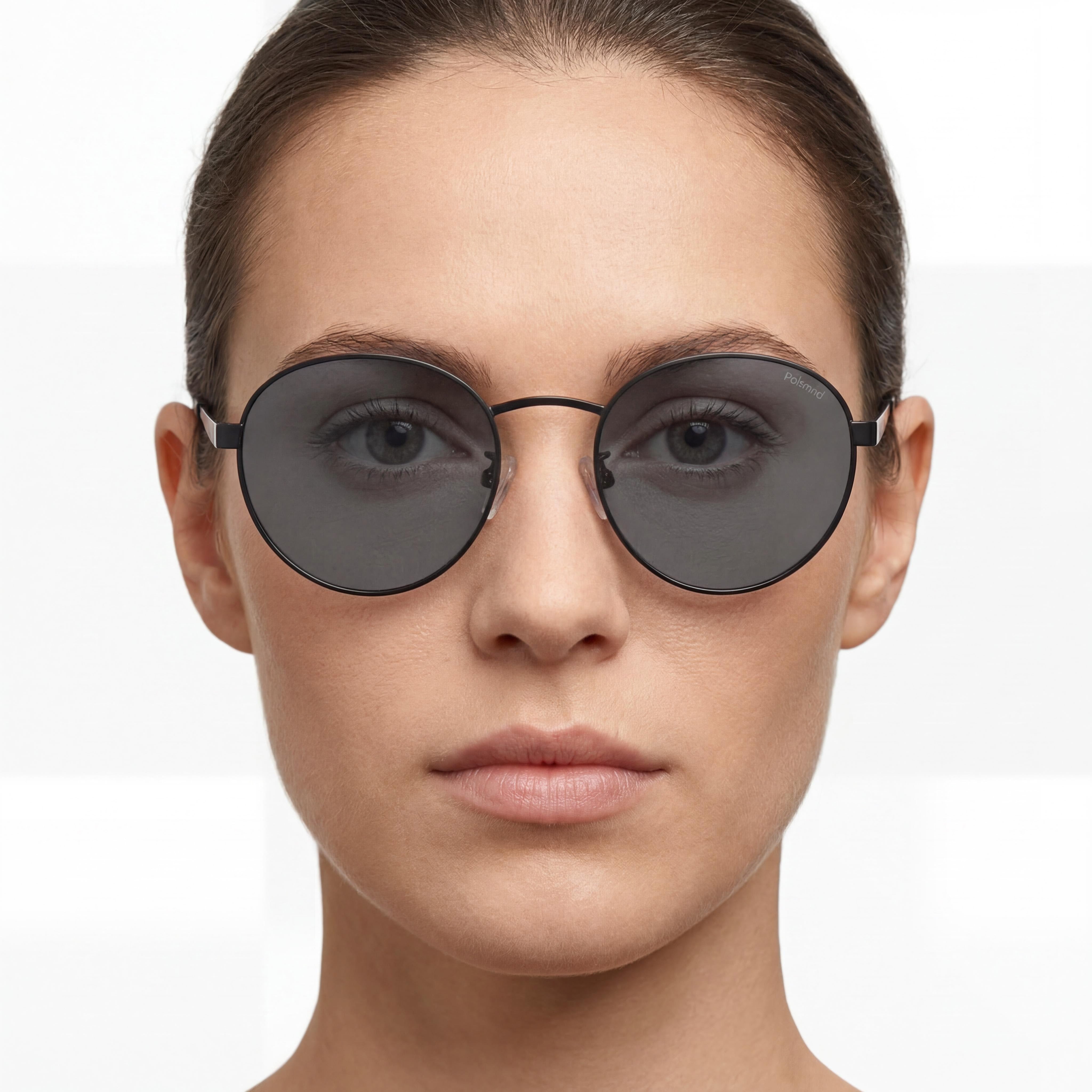 Polaroid Classic Unisex Matte Black Grey Stainless Steel Frame Grey Polarized UV Sunglasses 52mm, Photo 5