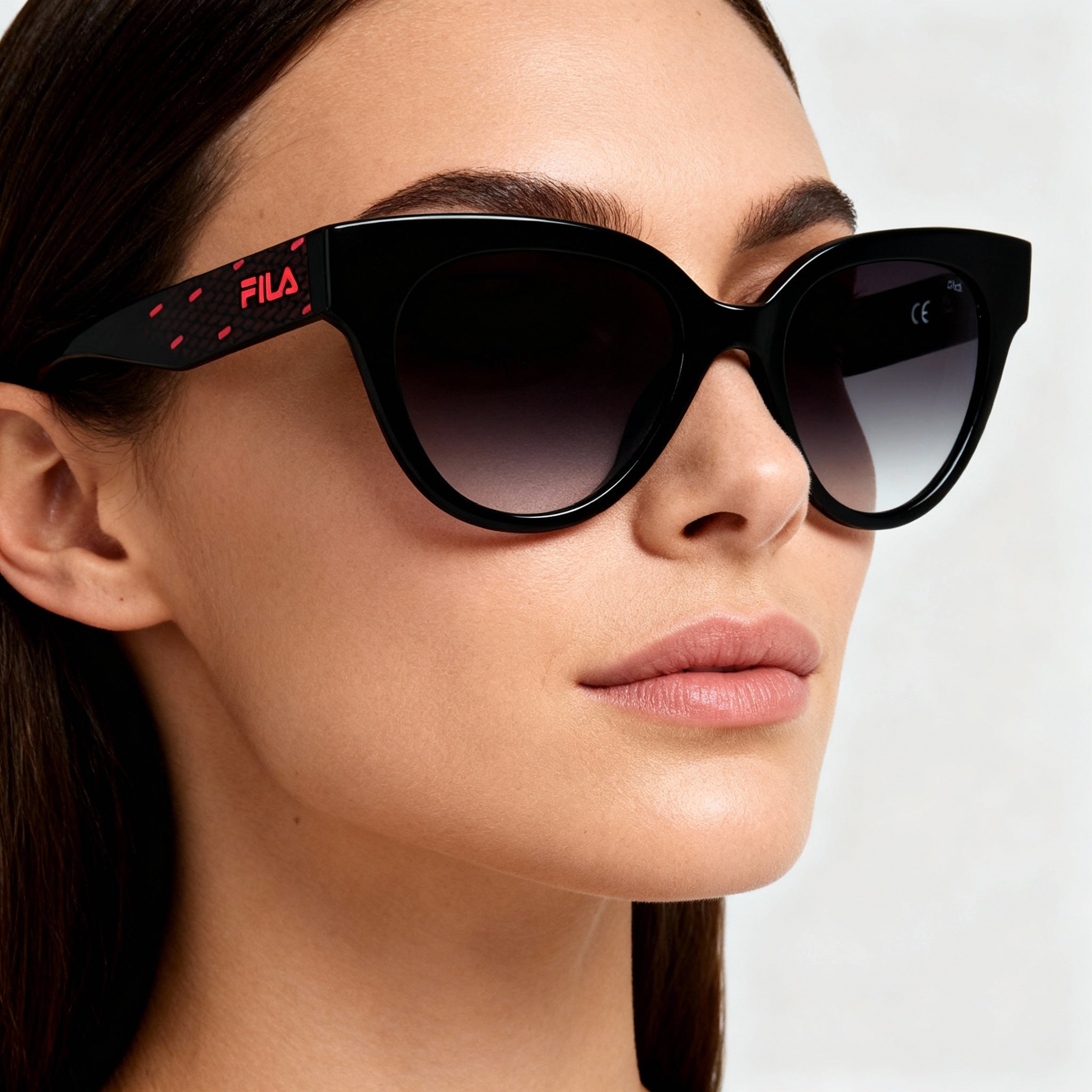 FILA SFI119 Women's Casual Injected Shiny Black Frame Smoke Gradient Non-Polarized Sunglasses 51mm, Photo 4