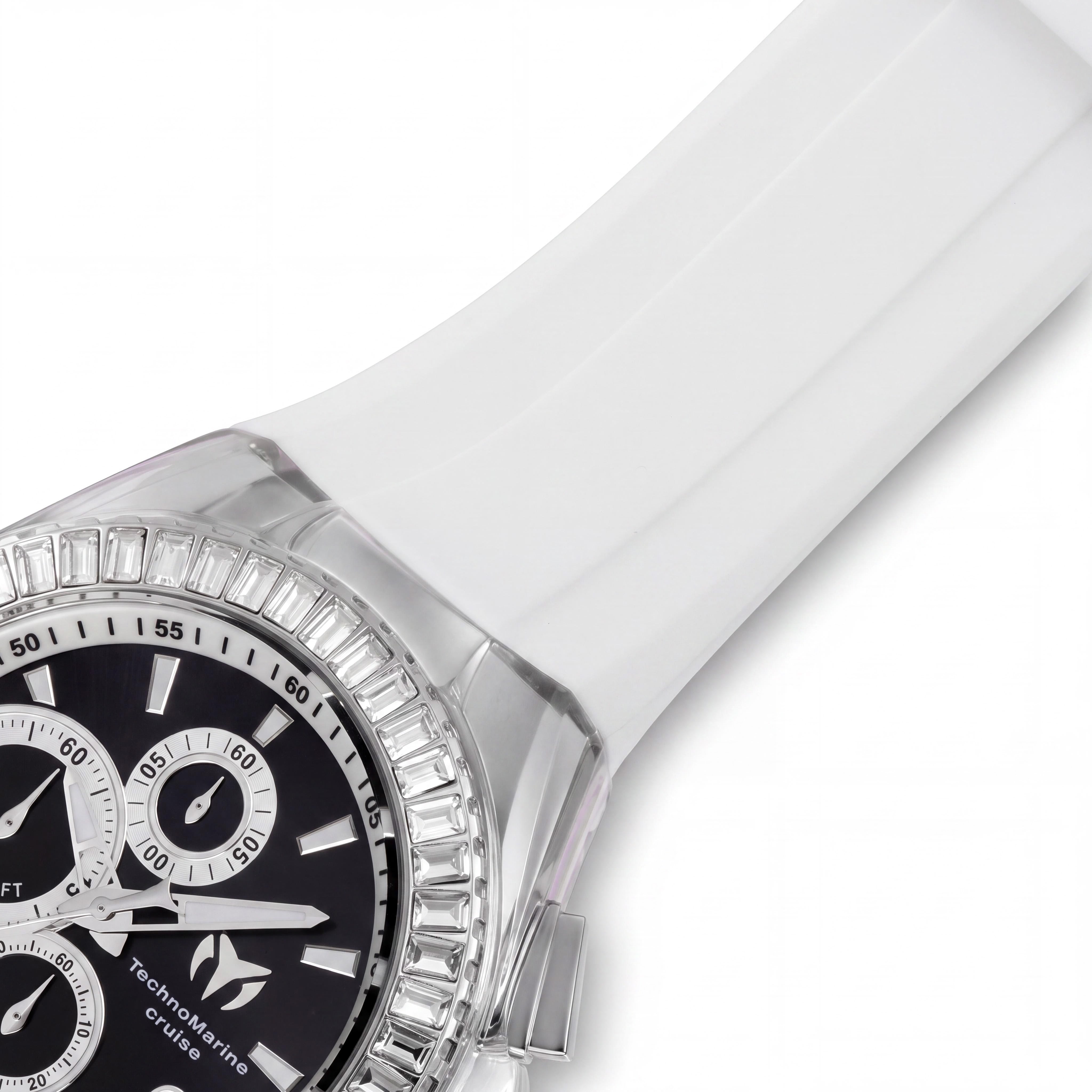 Technomarine Cruise TM-121147 Reloj de cuarzo cronógrafo de acero inoxidable de 45 mm para hombre, esfera negra, correa de silicona, 20 ATM, Photo 2