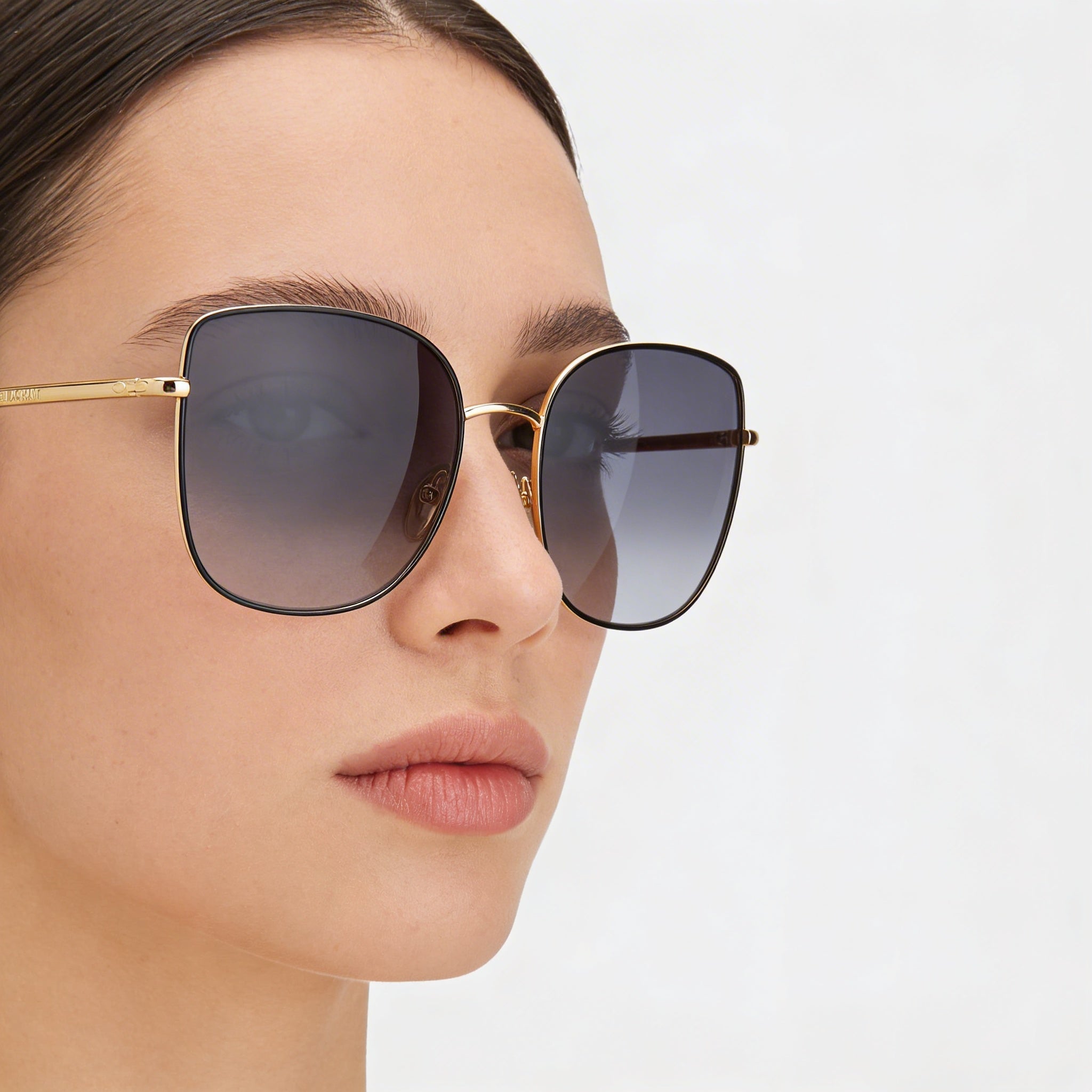 Gafas de sol clásicas Isabel Marant para mujer, montura completa, cuadradas, de acero inoxidable, color negro y dorado, de policarbonato, no polarizadas, de 58 mm, Photo 4