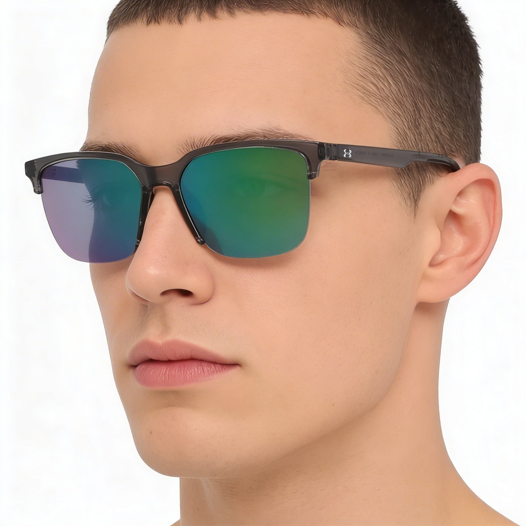 Under Armour Ua Phenom Men's Deep Grey Plastic Frame with Green Mirrored UV Protection Lenses 55mm, Photo 5