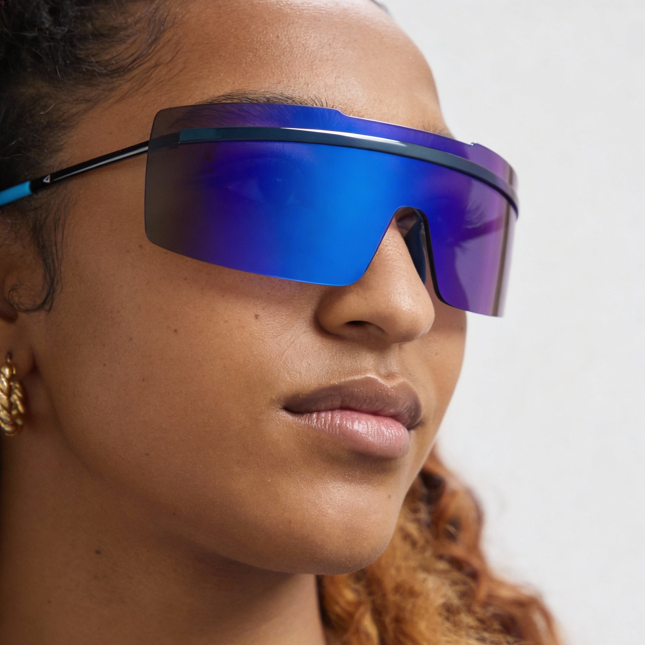 Nike Classic Unisex Blue Metal Frame Road Tint Anti-Fog Anti-Reflective 100% UV400 Protection Sunglasses, Photo 4